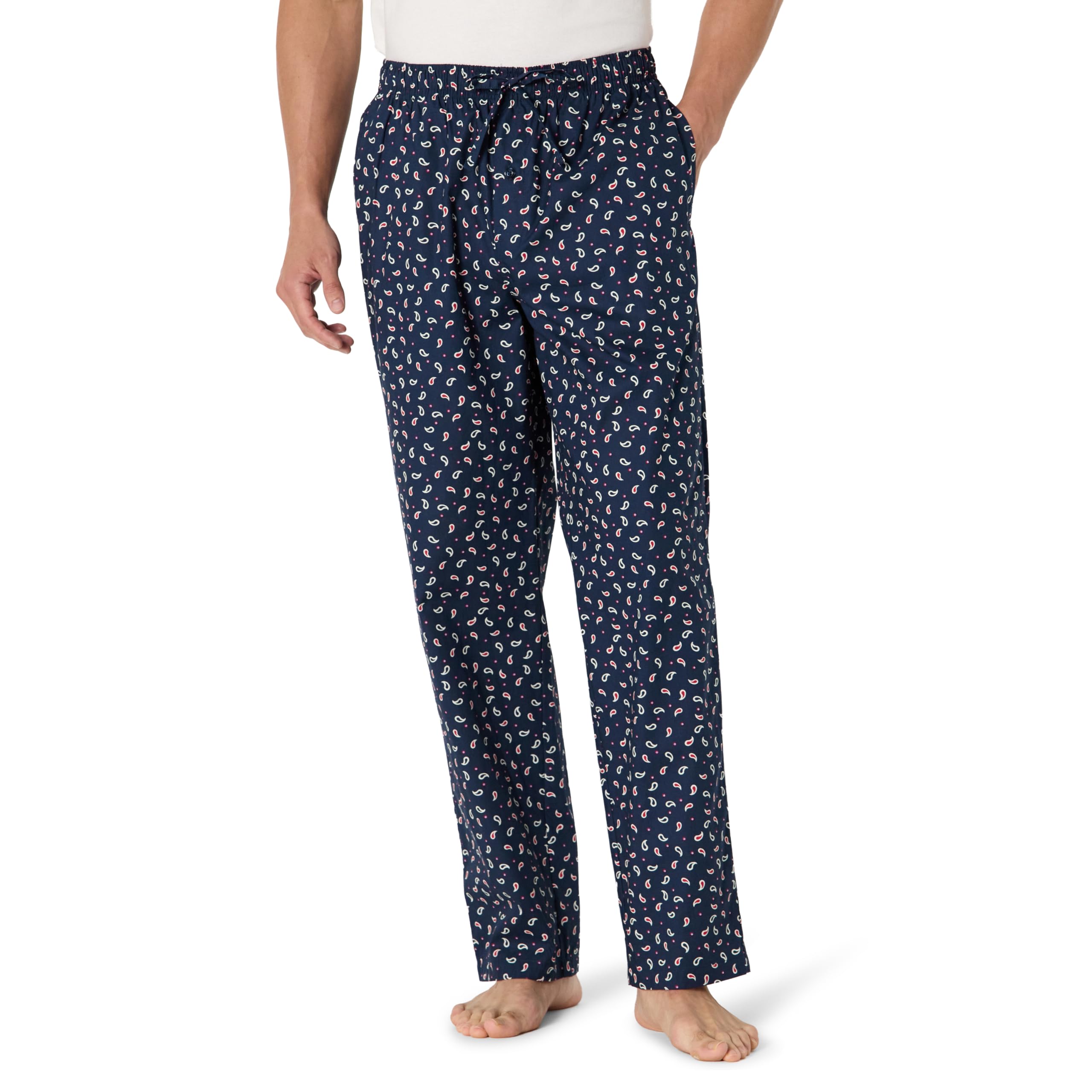 Amazon Essentials Men's Cotton Poplin Straight-Fit Pajama Pants with Pockets, Elastic Waist, Drawstring WEBE CLOTHING