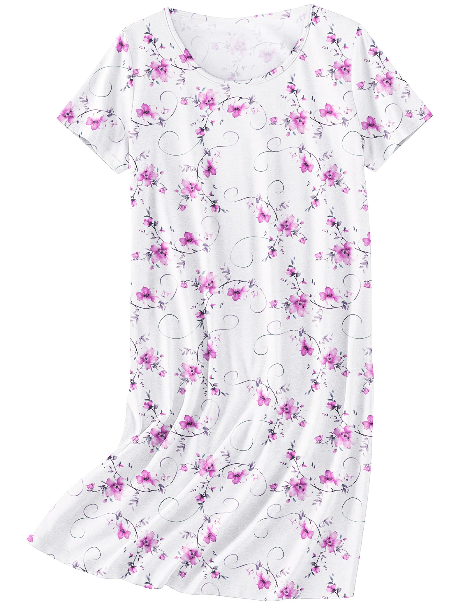 Ekouaer Nightgowns for Women Cotton Sleepshirts Short Sleeve Nightshirt Tshirt Night Gown Casual Sleepdress Comfy Nightdress