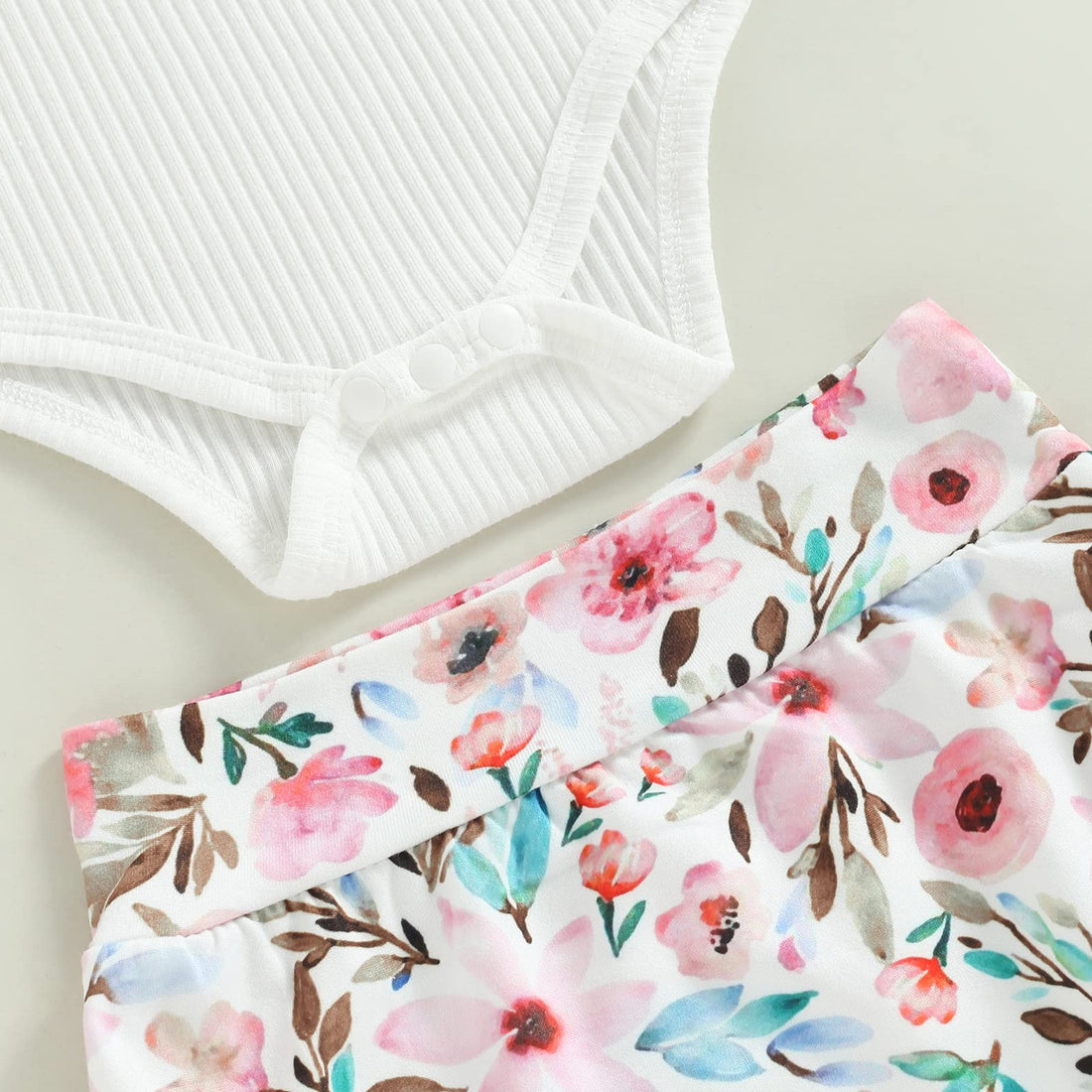Newborn Baby Girl Summer Clothes Sleeveless Floral Top Ribbed Shorts Boho Outfit Set WEBE CLOTHING