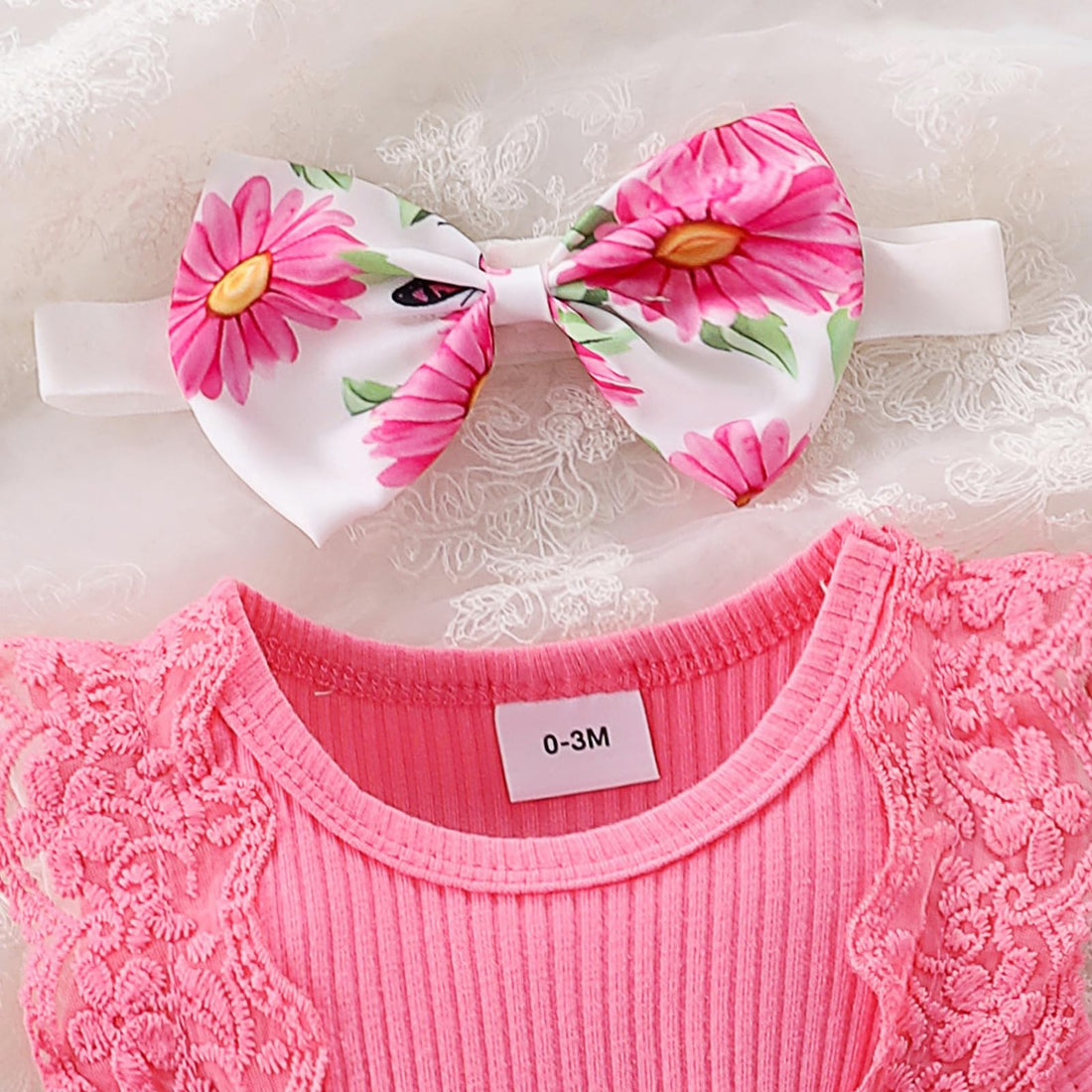 Baby Girl Clothes Newborn Romper Dress Infant Lace Ruffle Sleeveless Summer Outfits with Headband 0-12 Months WEBE CLOTHING