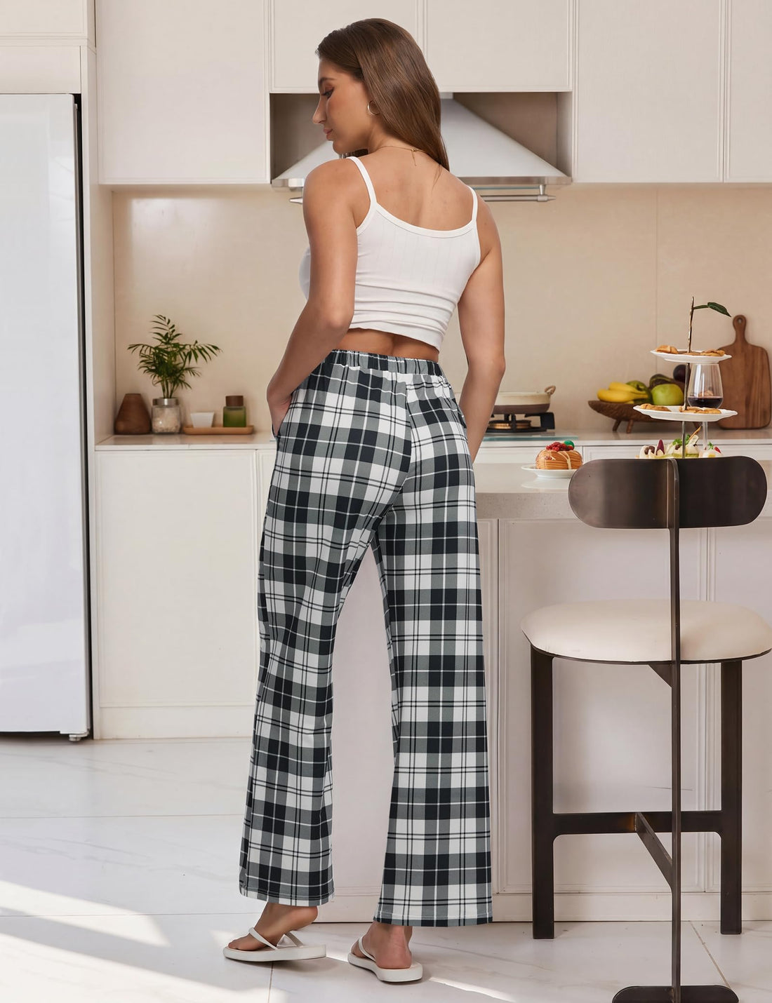 Women Pajama Pants 3-Pack Plaid Sleep Lounge PJ Bottoms with Pockets