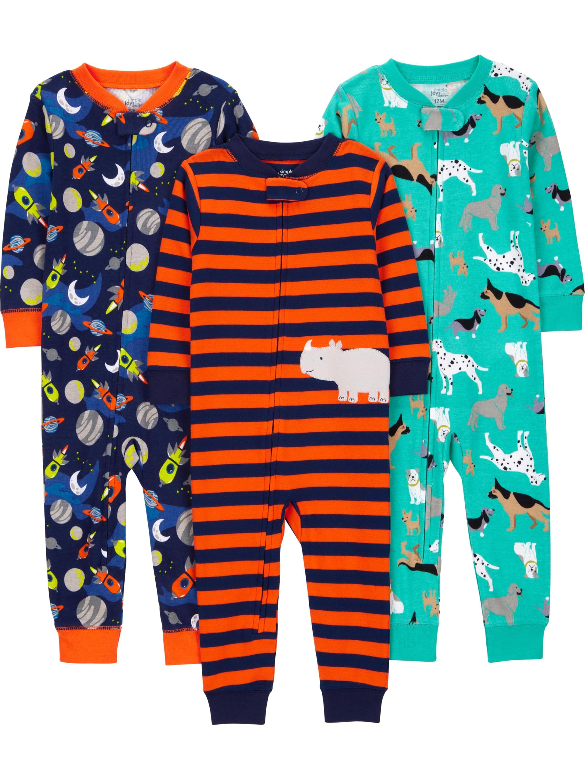 Simple Joys by Carter's Babys' 3 pack Snug Fit Footless Cotton Pajamas