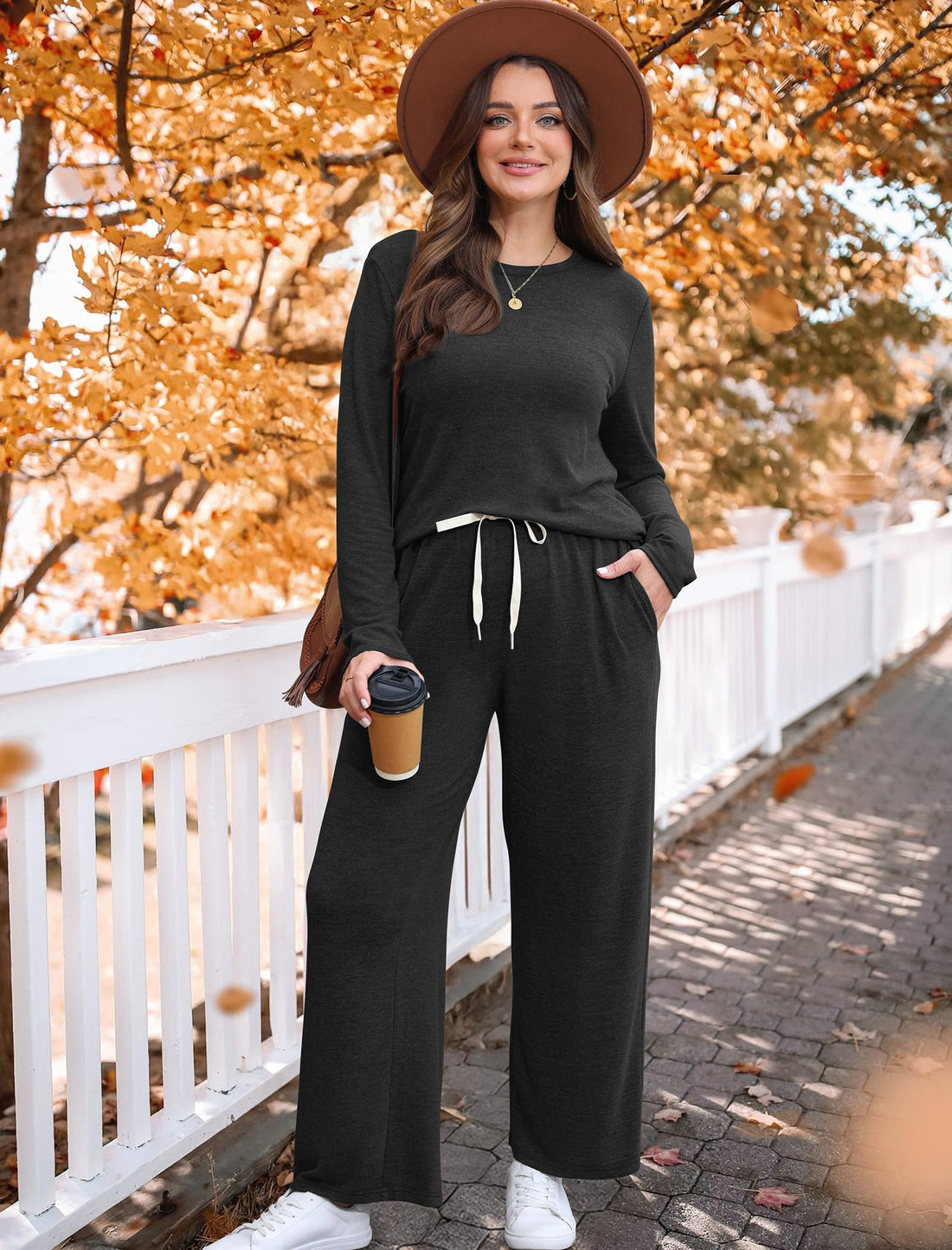 SAMPEEL Pajamas for Women Set Comfy Lounge Sets Two Piece Long Sleeve Cute Pjs Soft Sleepwear Winter Clothing