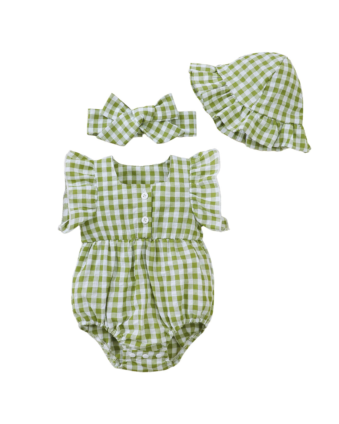 Renotemy Baby Girl Clothes Infant Summer Romper Cotton Linen Newborn Essentials Photography Preemie Outfits with Hat&Headband WEBE CLOTHING