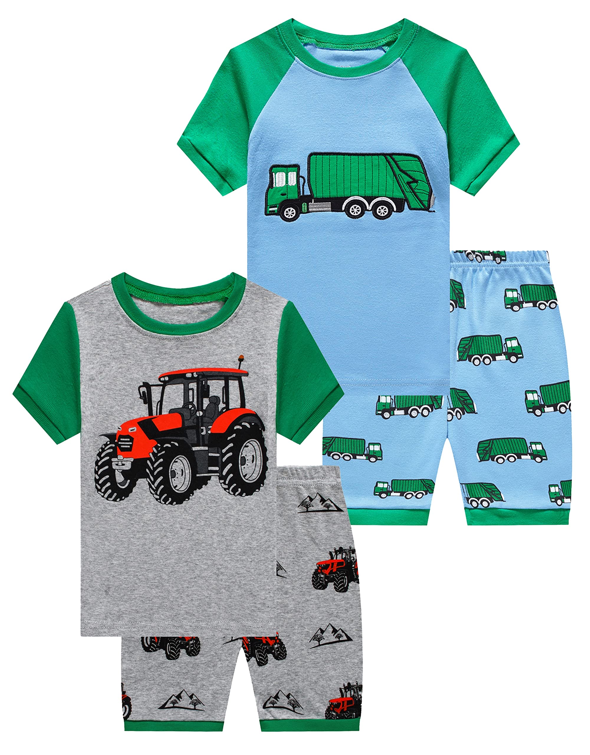 KikizYe Boys Short Sleeve Pajamas Kids Summer Pjs Children Pajamas