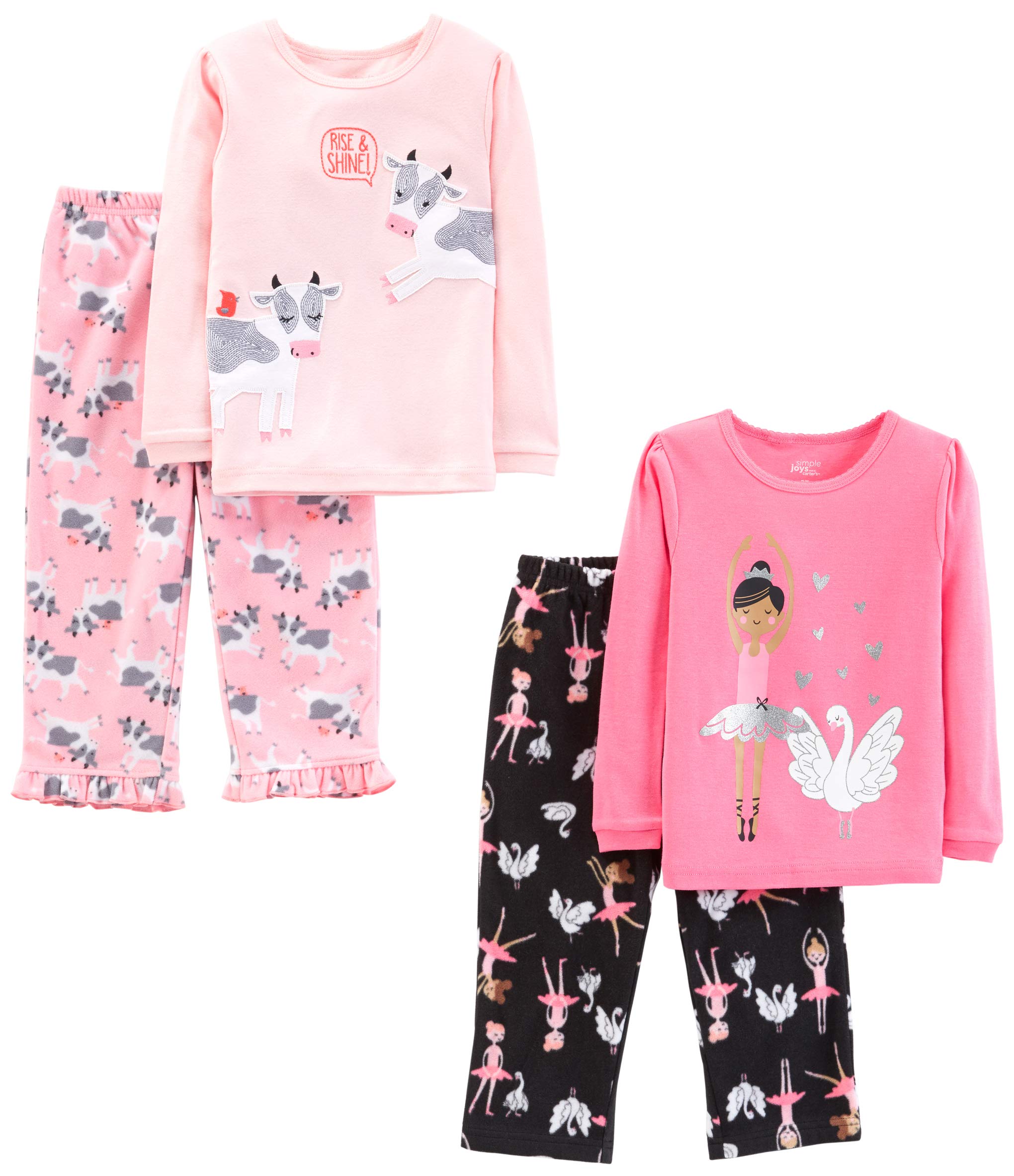 Simple Joys by Carter's Girls' 4-piece Polyester Pajamas