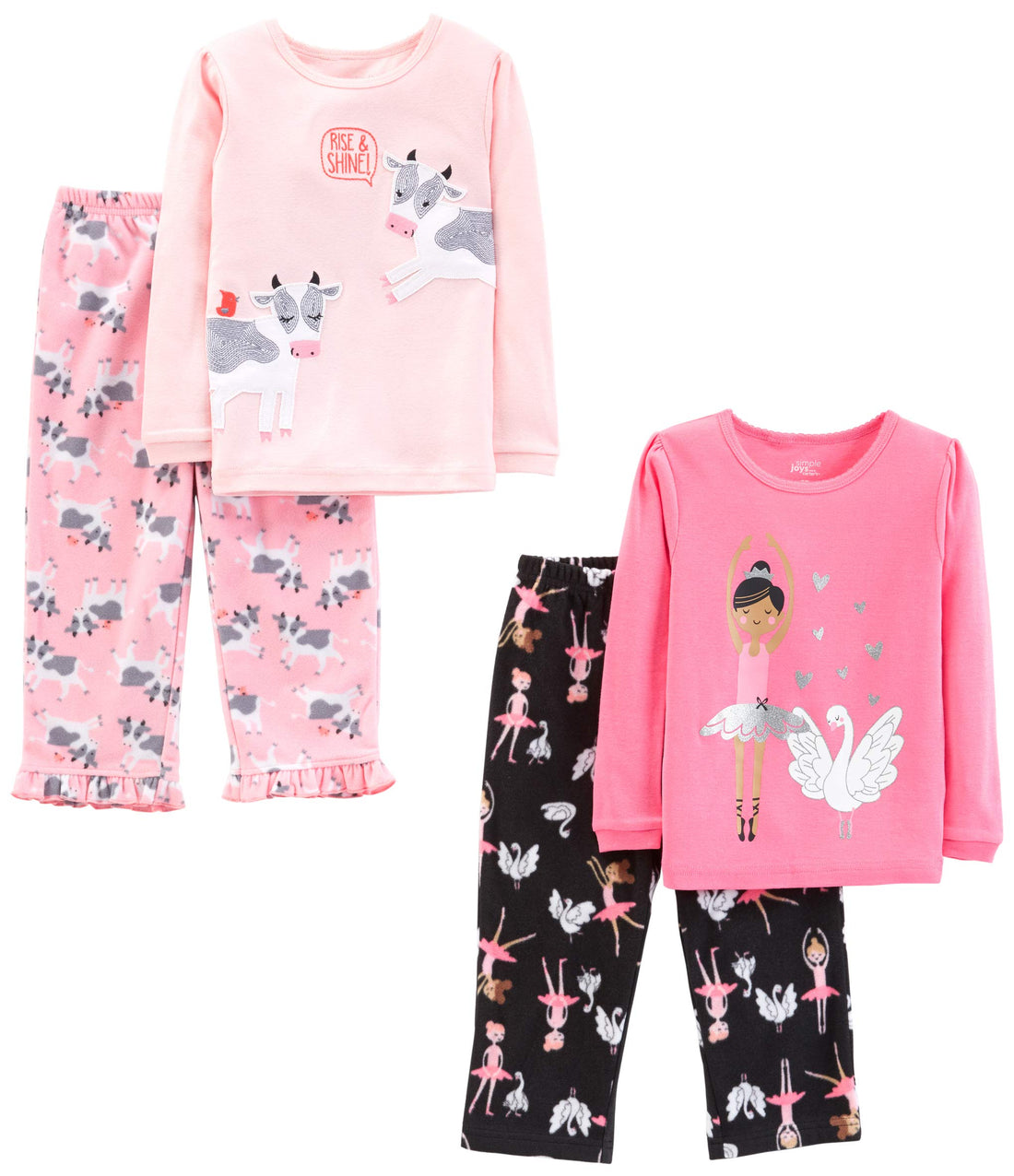 Simple Joys by Carter's Girls' 4-piece Polyester Pajamas