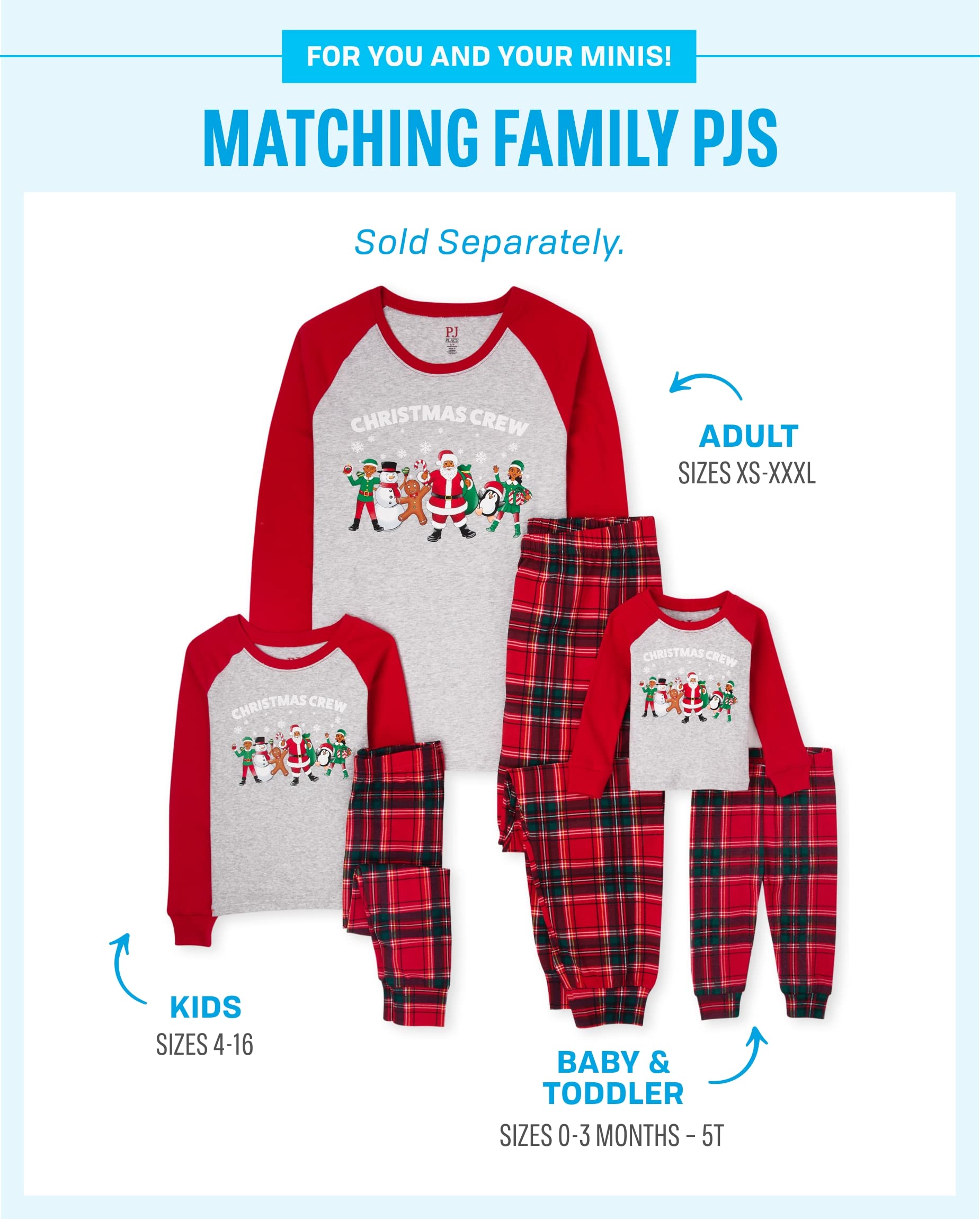 The Children's Place Kids' Family Matching, Festive Christmas Pajama Sets, Cotton WEBE CLOTHING
