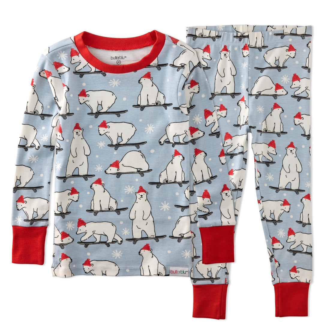 Butterblu Zen Snug-fit 2-Piece Pajamas 100% Organic Cotton Long Sleeve for Boys & Girls
