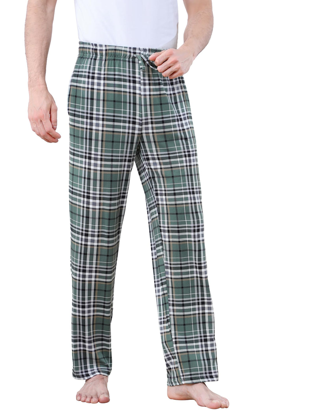 DITOK Men's Lightweight Pajama Pants Soft Lounge Sleep Joggers Adjustable Drawstring & Pockets All-Season Sleepwear
