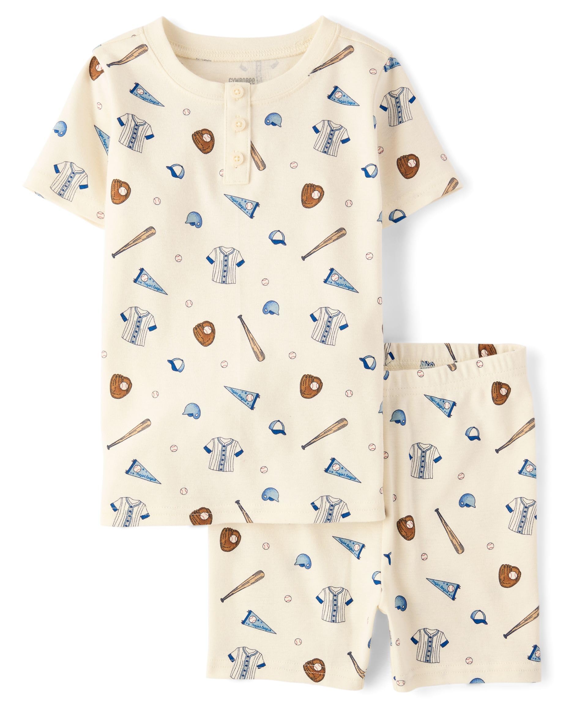Gymboree Boys' 100% Cotton Short Sleeve Top and Shorts, Gymmies Pajama Set