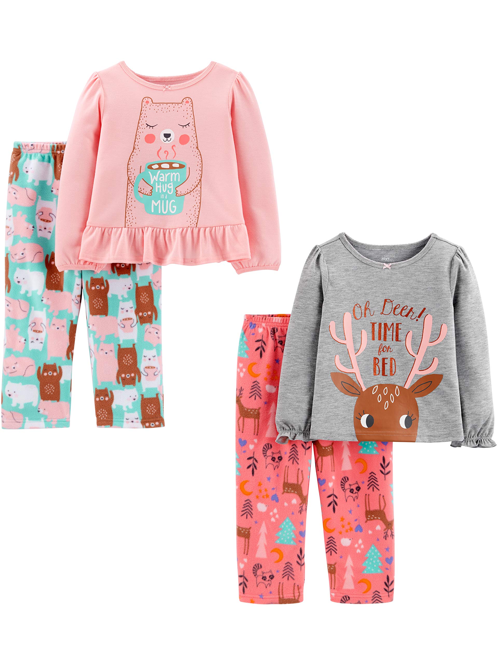 Simple Joys by Carter's Girls' 4-piece Polyester Pajamas