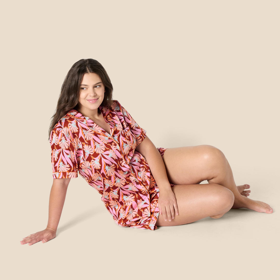 Amazon Essentials Women's Satin Short Sleeve Button-Down Top and Short Sleepwear Pajama Set