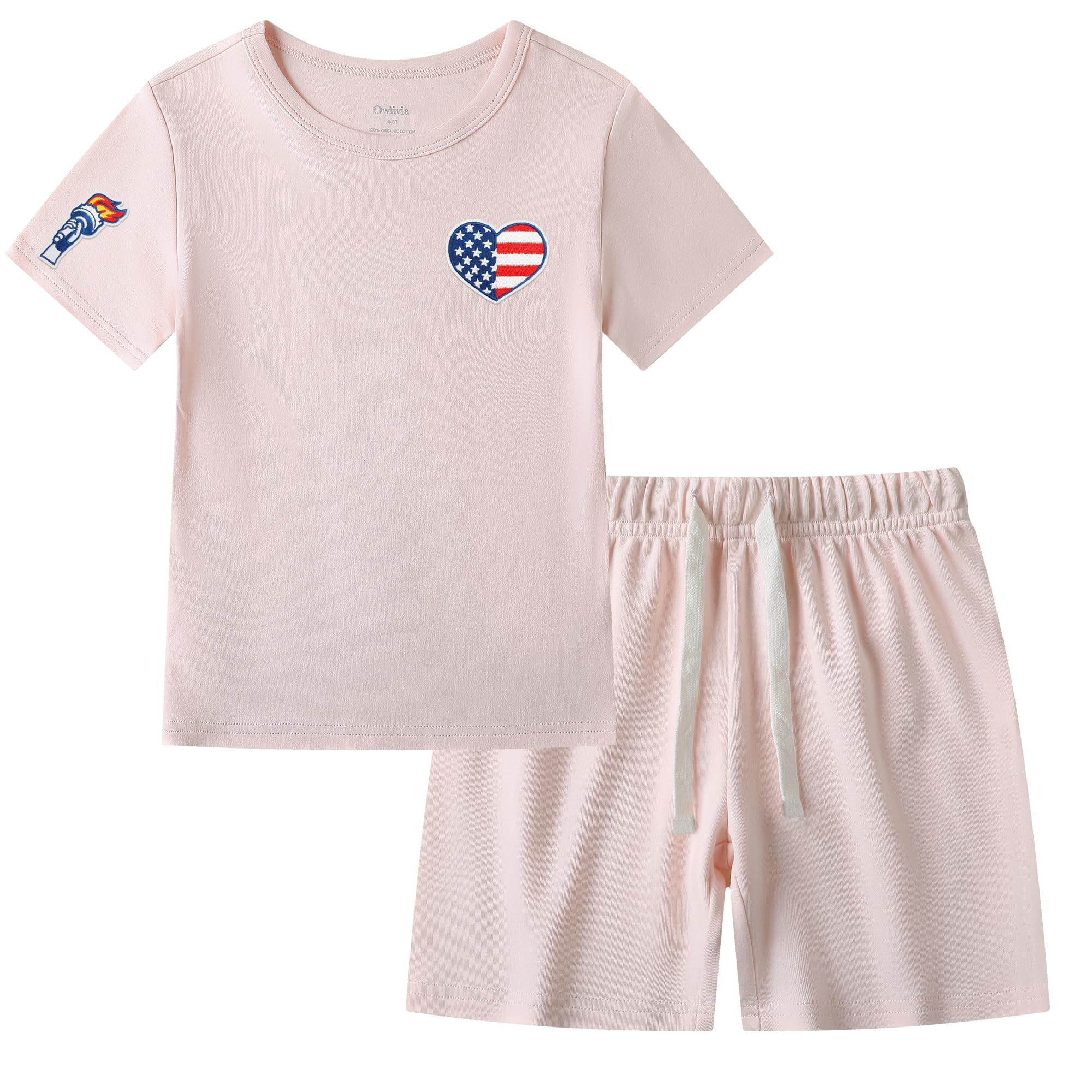 Owlivia 100% Organic Cotton Baby Short Sleeve Pajama Sets, Toddler Boy Girl 2-Piece Sleepwear