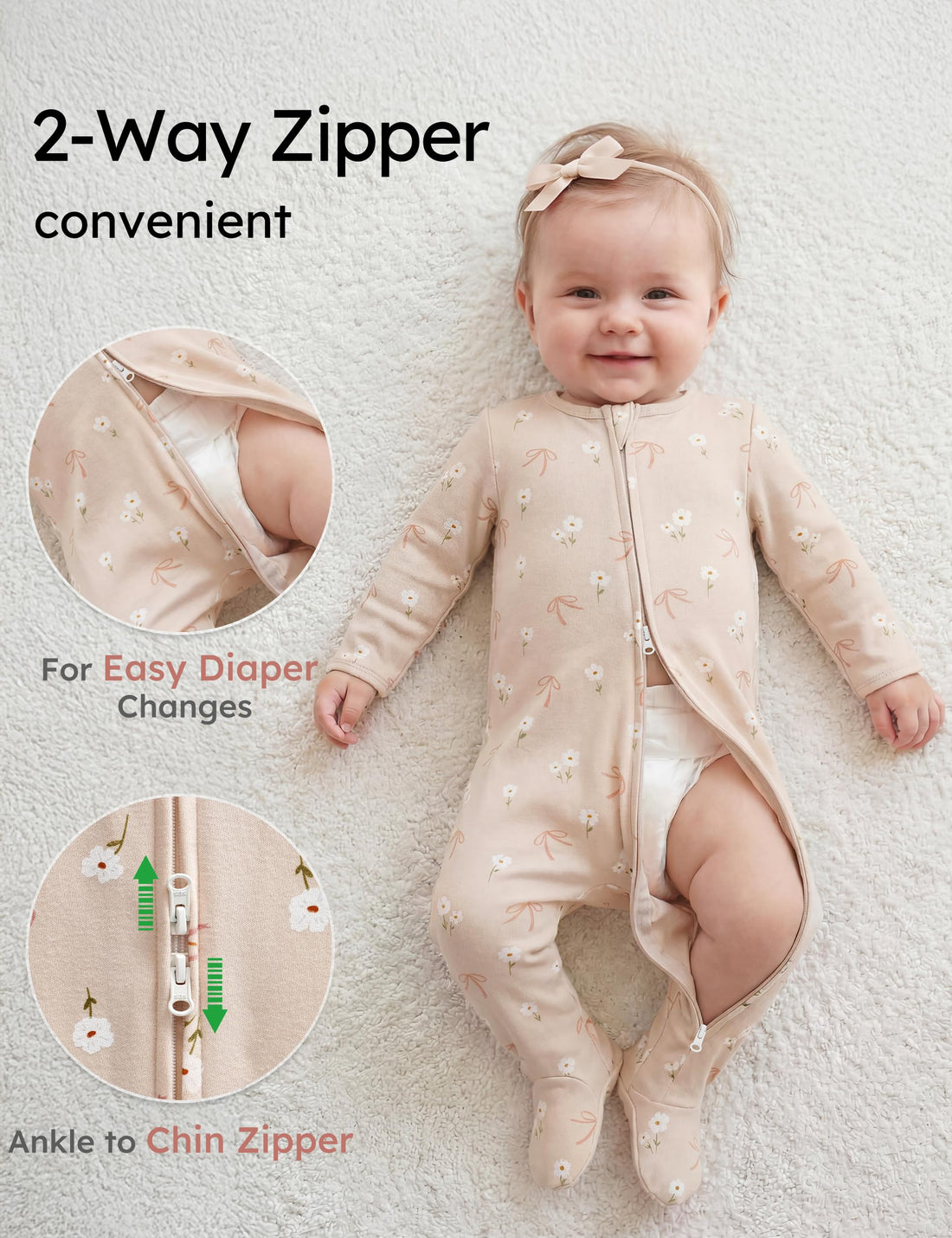 Yoofoss Baby Pajamas 100% Organic Cotton Baby Sleepers for Newborn 0-3 3-6 6-9 Months Boys Girl Clothes 3pcs Footed PJs