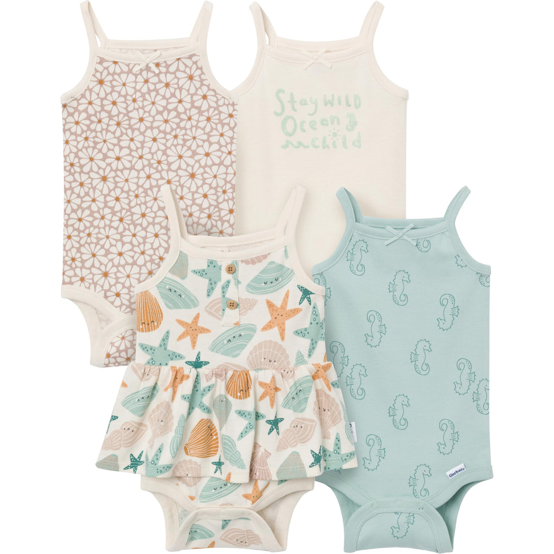 Gerber Baby Girls Multi-Pack Sleeveless Onesies Bodysuit WEBE CLOTHING