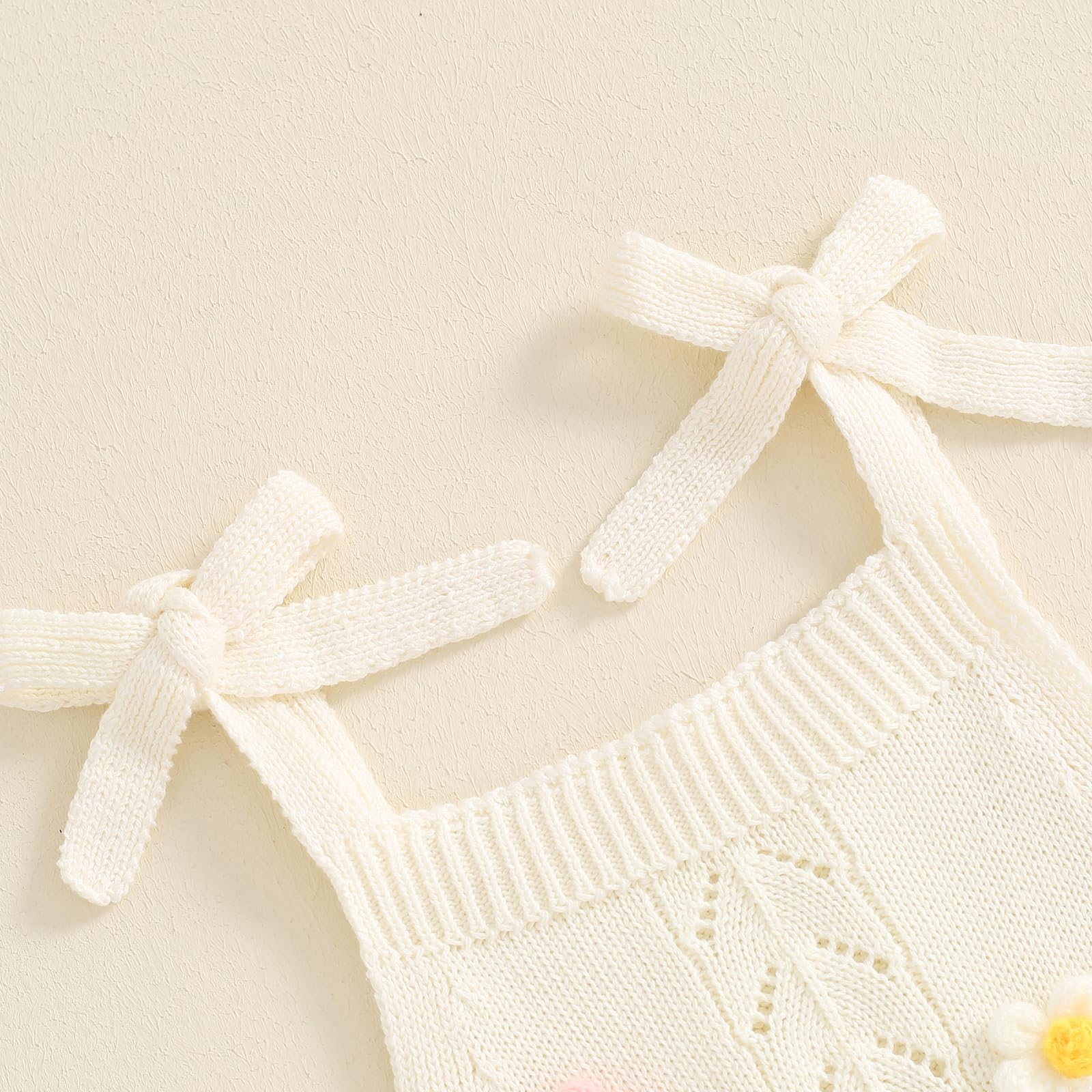 TheFound Toddler Baby Girls Knitted Outfit Tie-up Tank Top Elastic Waist Flower Shorts Summer Clothes 6 12 18 24 Months 2t 3t WEBE CLOTHING