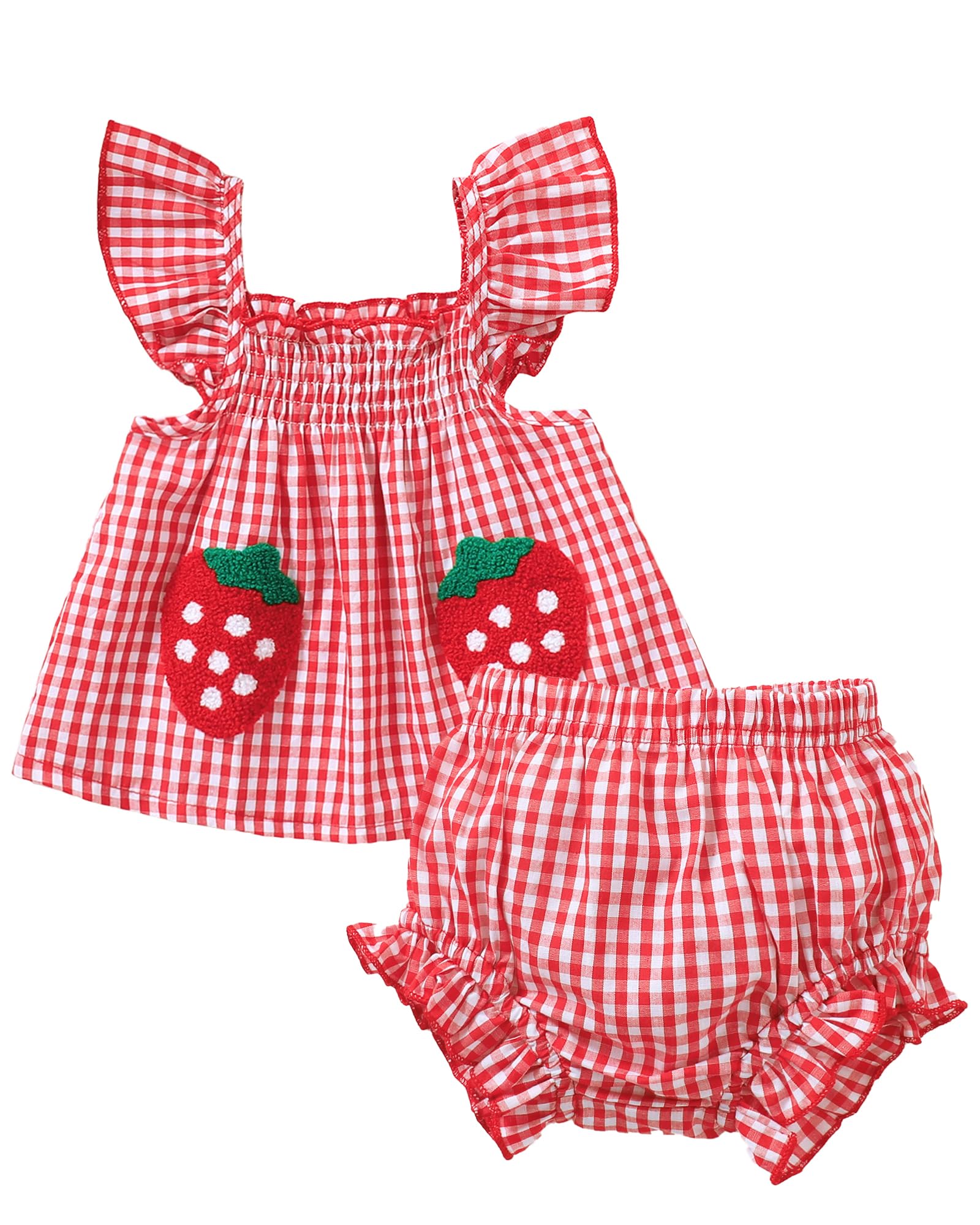 Jecson Newborn Baby Girl Summer Clothes Infant Girl Outfits Sleeveless Ruffle Top and Bloomers Shorts Set 0 3 6 12 Month WEBE CLOTHING