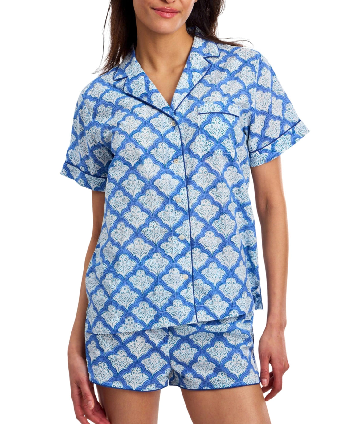 Women Y2k Pajamas Set Cute Preppy 2PCS Button Down Holiday Monkey Shorts Summer Outfit Beach Vacation Loungewear PJs WEBE CLOTHING