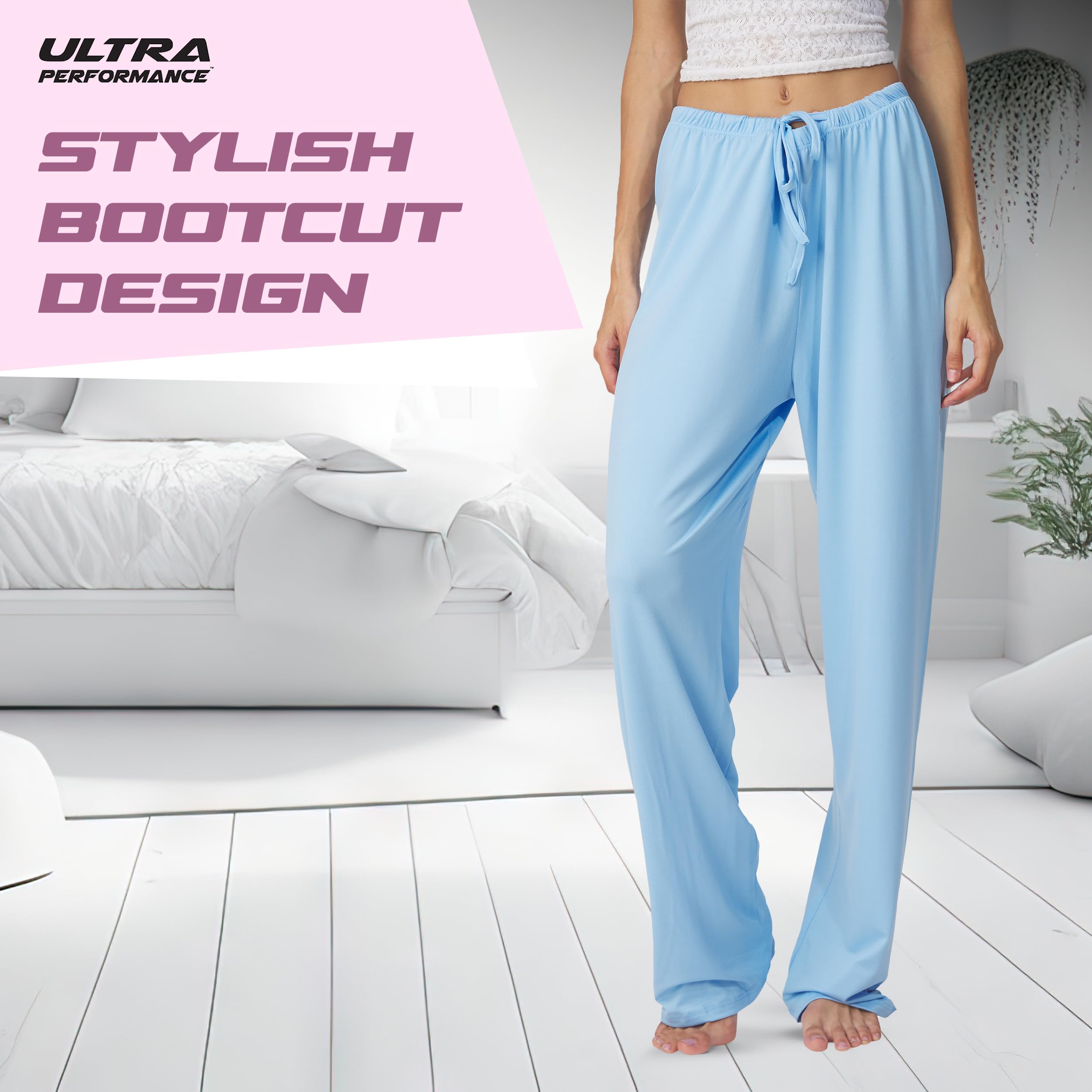 Ultra Performance Womens Pajama PJ Pants 3 Pack Lounge Bottoms Pajamas for Women (Avail in Plus Sizes)