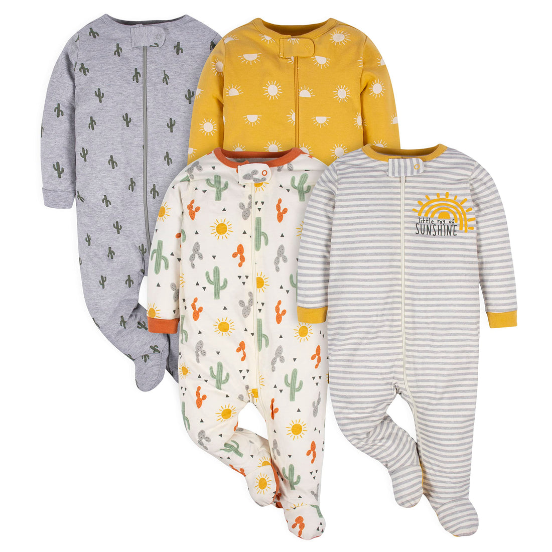 Gerber Baby-Girls 4 Pack Sleep 'N Play Footie