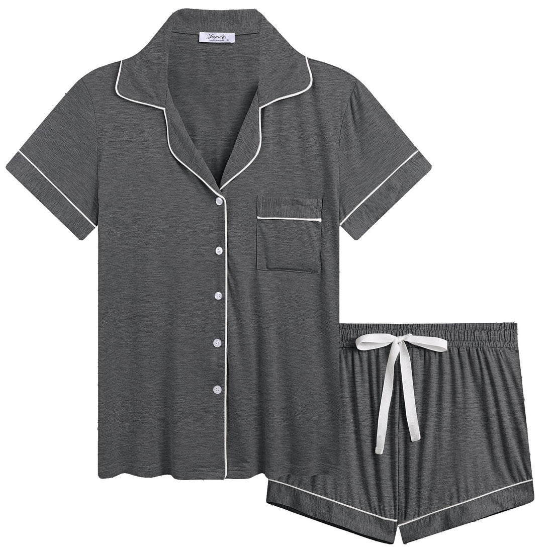 Joyaria Women's Cooling Bamboo Viscose Pajamas Shorts Set Button Front | Moisture Wicking, Cool & Lightweight, Breathable PJs for Night Sweats