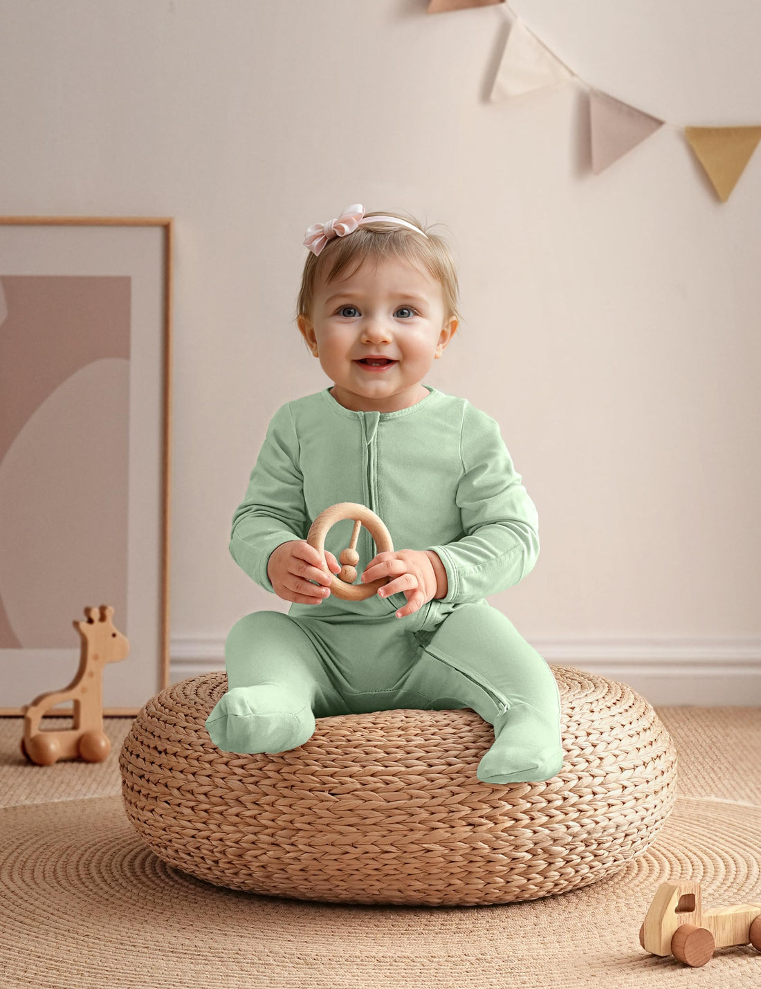 Yoofoss Rayon Made From Bamboo Baby Pajamas 3pcs Newborn Sleepers For Boy Girl Clothes, 0-3 3-6 6-9 Months Footed Pjs