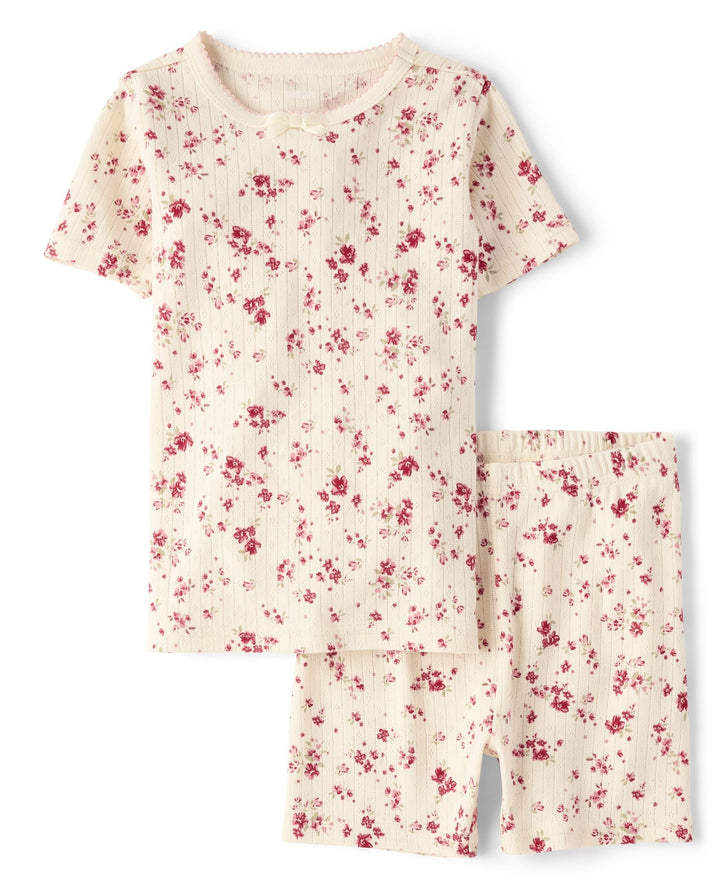 Gymboree Girls' And Toddler 100% Cotton Short Sleeve Top and Shorts, Gymmies Pajama Set