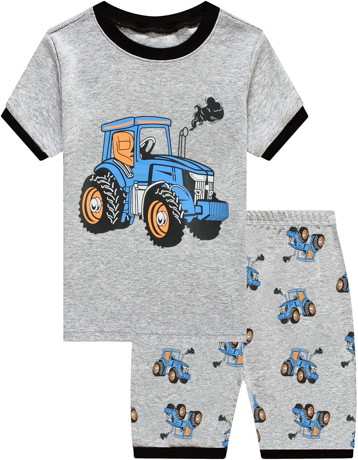 Little Hand Toddler Boys Pajamas Kids Dinosaur Summer PJS Monster Truck Boy Tractor Jammies Hockey Short Sets 2-7 Years