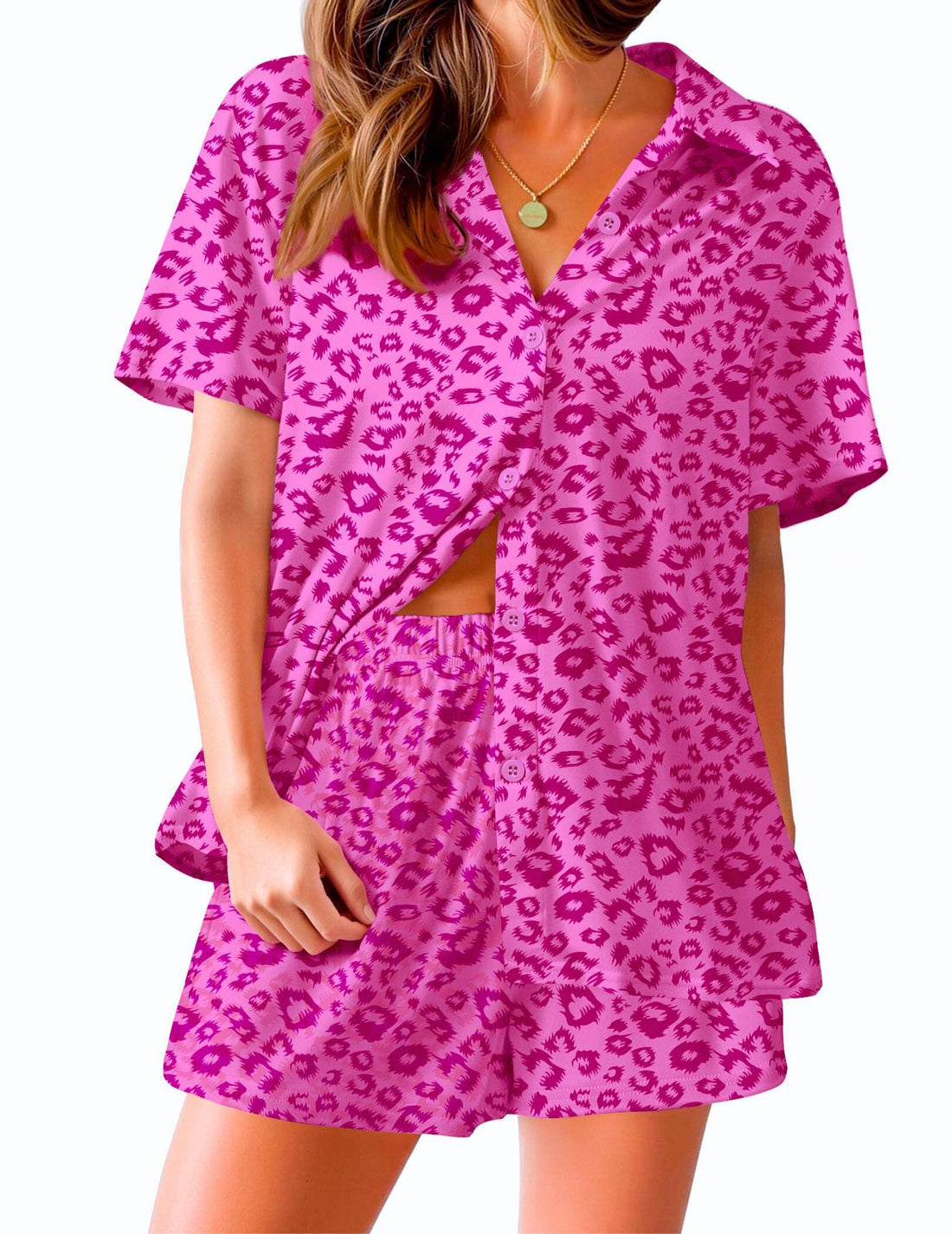 Ekouaer Pajama for Women Set Short Sleeve Button Down Pajamas Sets Soft Lounge Sets for Women Sleepwear PJS WEBE CLOTHING