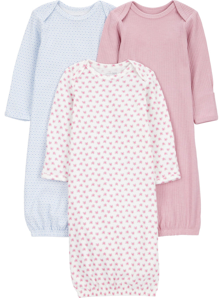 Simple Joys by Carter's Baby Girls' 3-pack Cotton Sleeper Gown