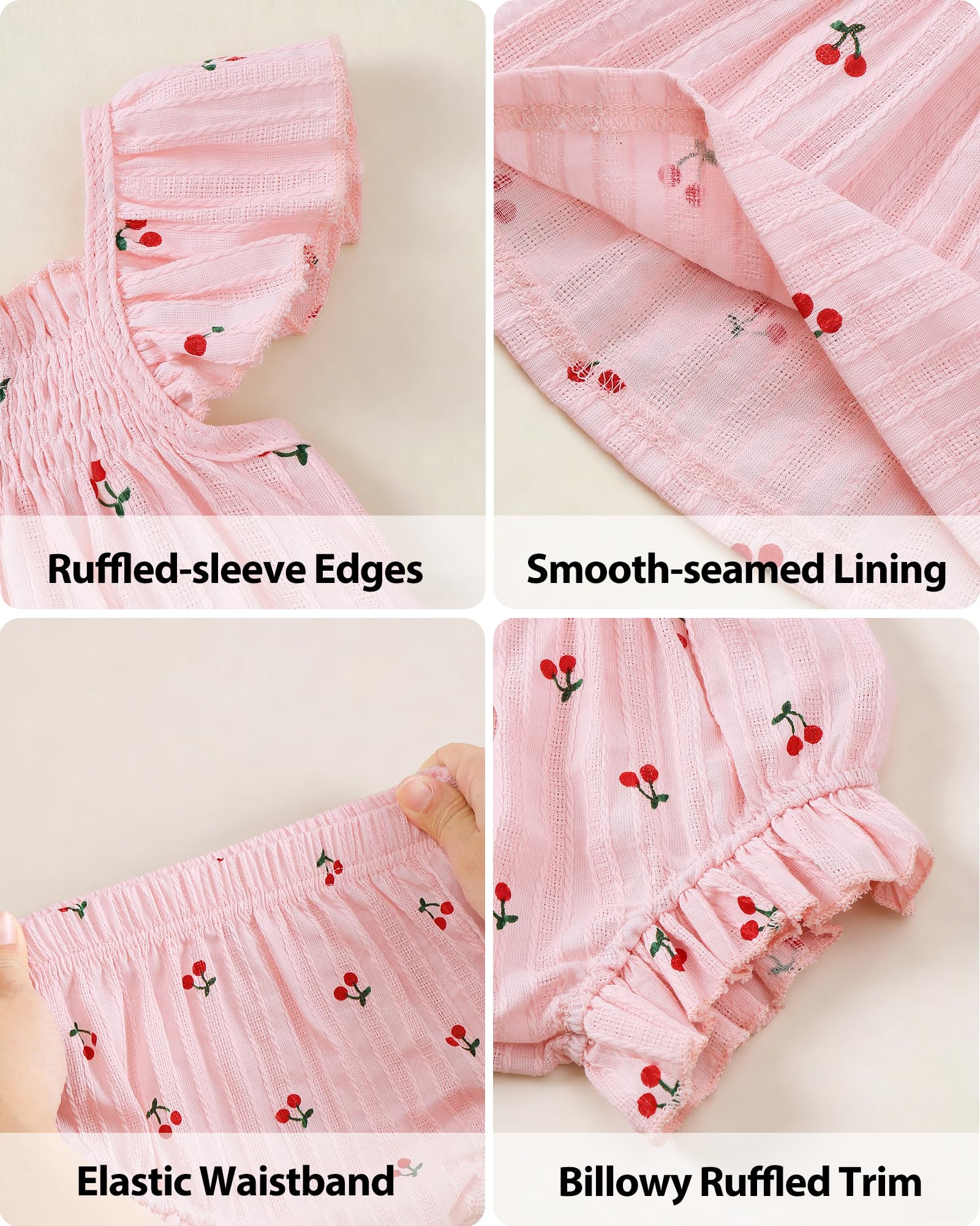 Jecson Newborn Baby Girl Summer Clothes Infant Girl Outfits Sleeveless Ruffle Top and Bloomers Shorts Set 0 3 6 12 Month WEBE CLOTHING