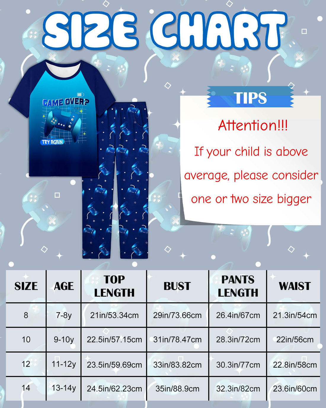 Fiodrimy Boys Pajamas Little Big Boys Short Sleeves and Pants Pajamas 2-Piece Pjs Set Kids Sleepwear Size 8-14