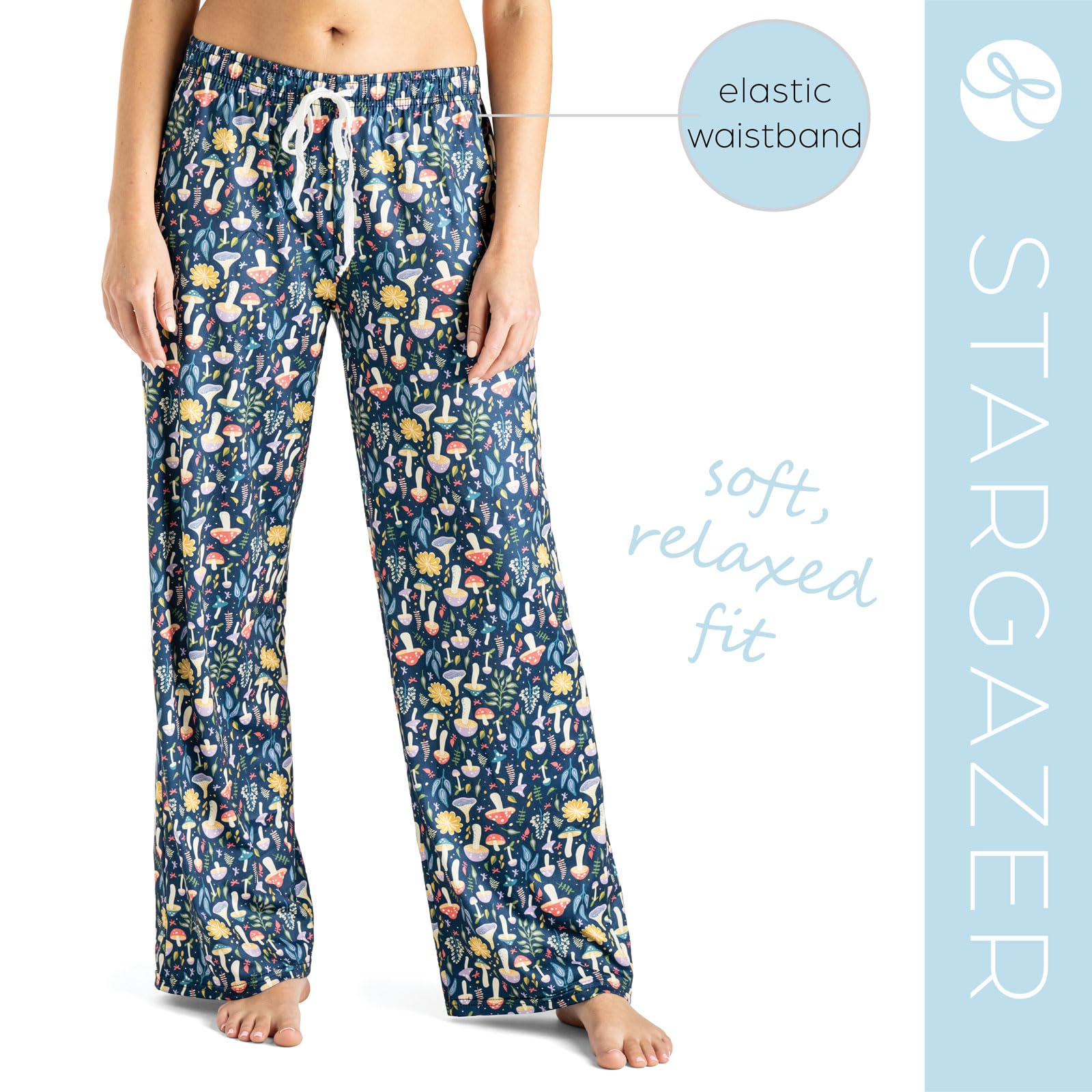 Hello Mello Signature Lounge Pants Womens Soft Pajama Bottoms Elastic Waistband Drawstring Tie