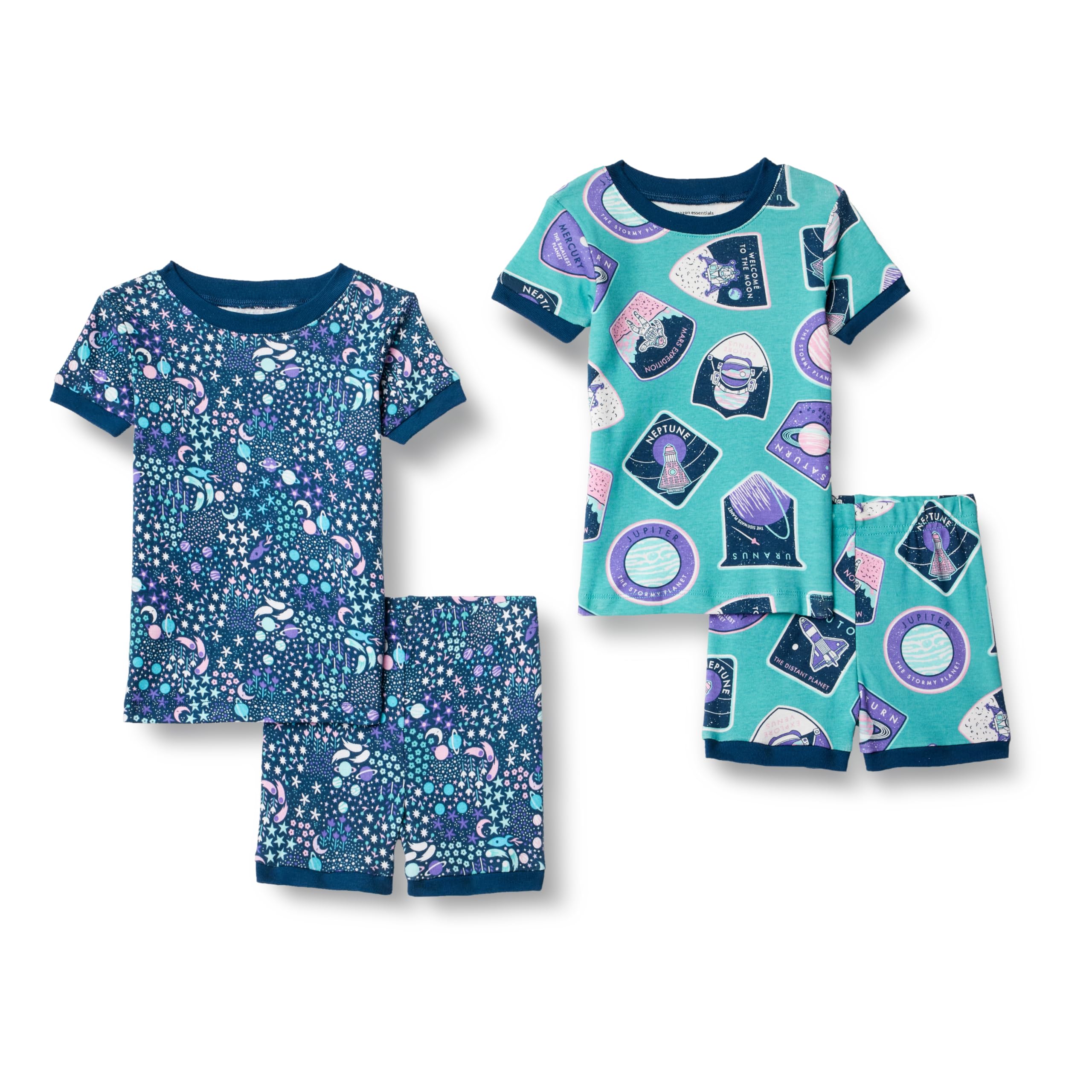 Amazon Essentials Babies, Toddlers and Boys' Snug-Fit Cotton Pajama Set, Multipacks