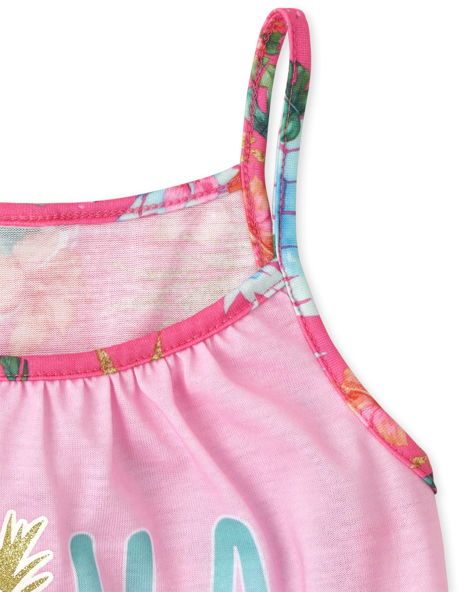 The Children's Place girls Sleeveless Tank Top and Short 2 Piece Pajama Set