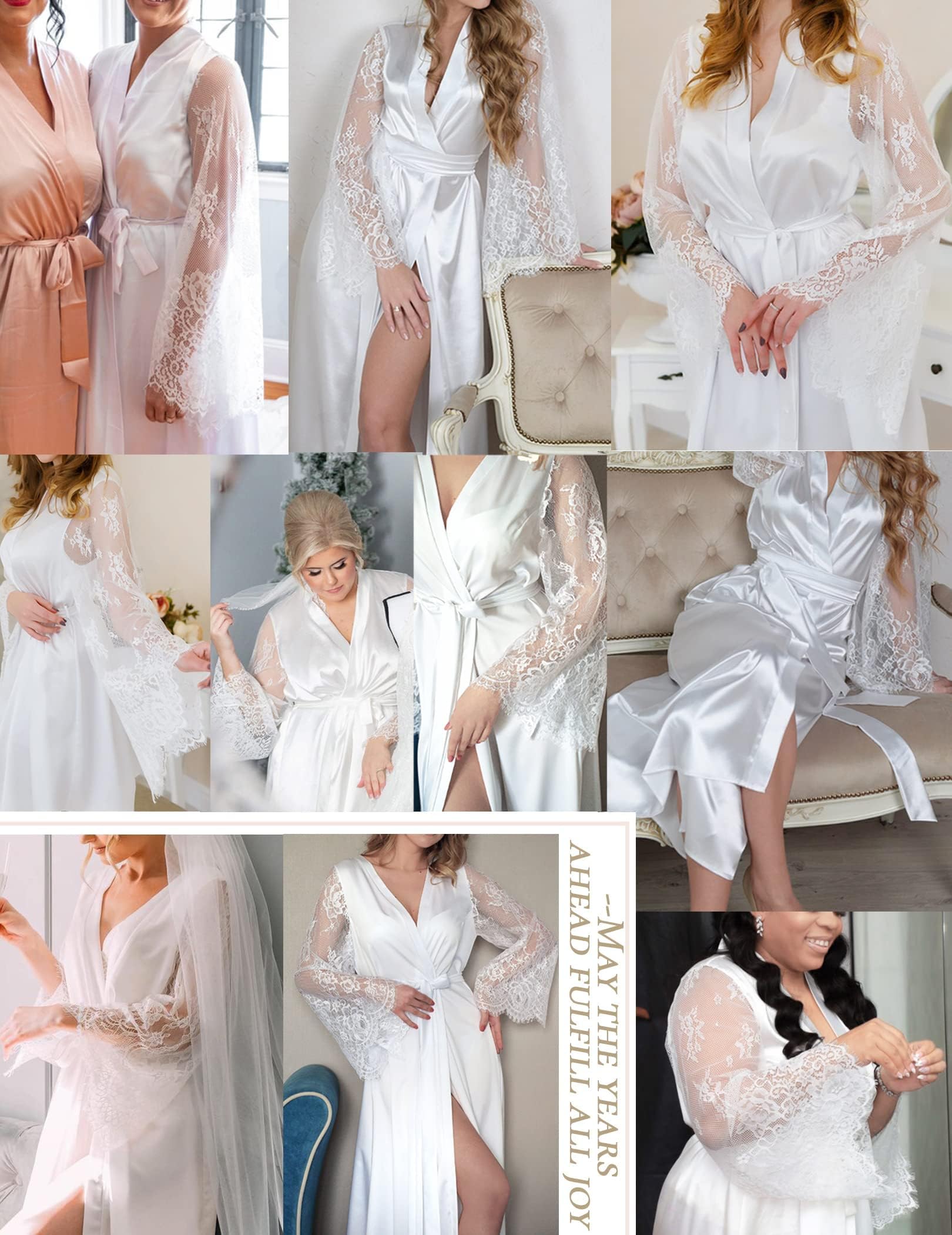 Eouaer Women's Satin Kimono Robe for Bridesmaid and Bride Wedding Party Getting Ready Short Robe WEBE CLOTHING
