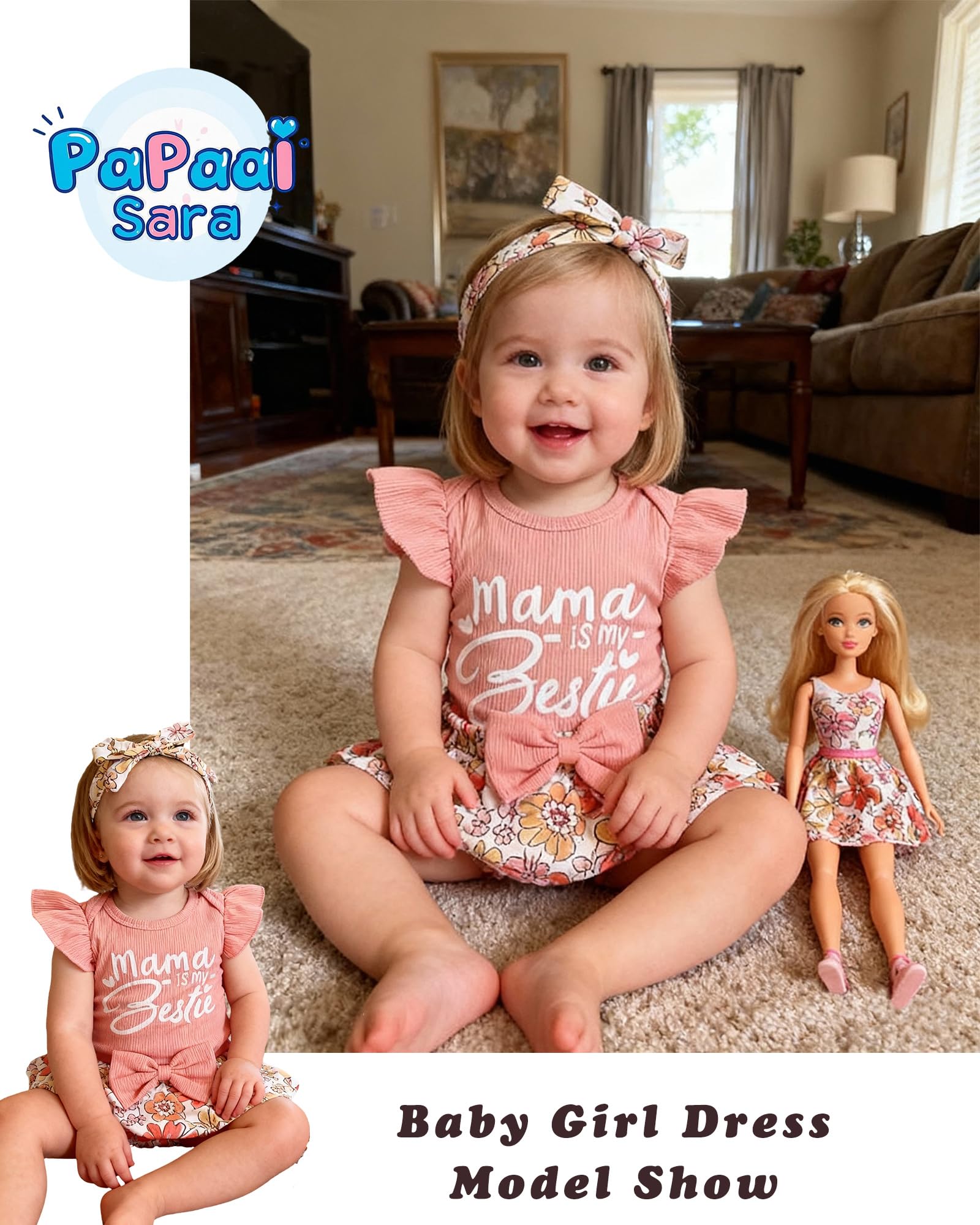 Newborn Infant Clothes Baby Girl Dress Summer Toddler Outfit Cute Girl Romper Skirt Set+Headband WEBE CLOTHING