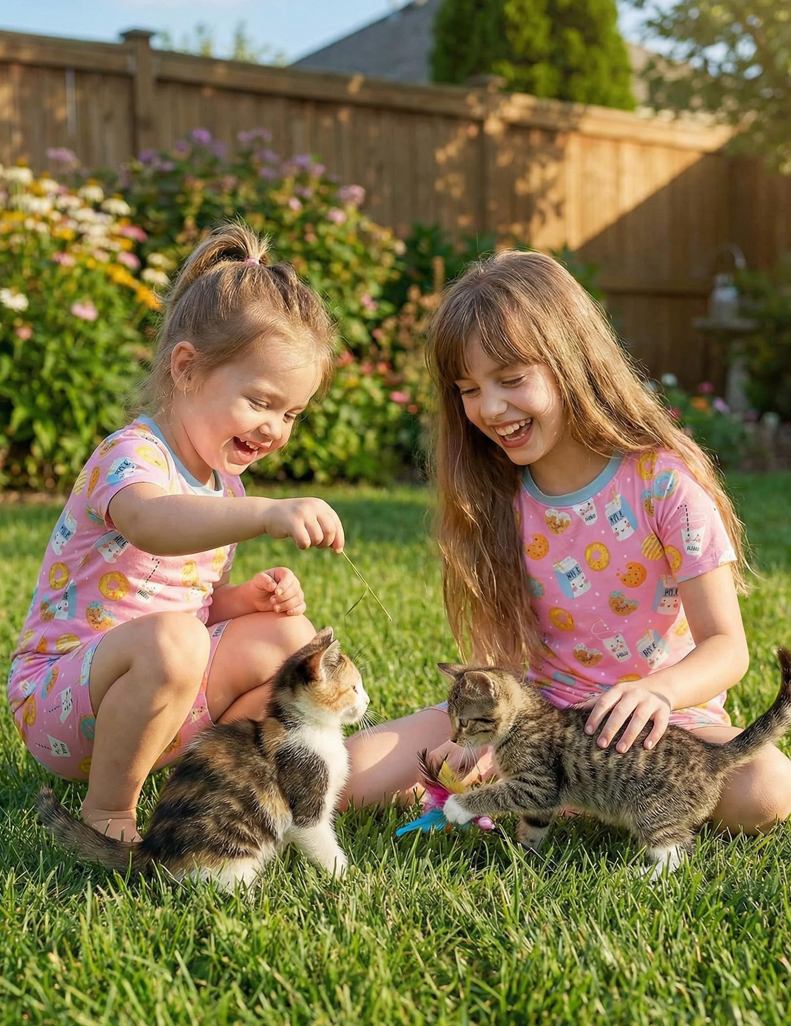 Arshiner Pajamas for Girls Summer Short Sleeve Sleepwear Kids Soft Cute Snug Fit Pjs Sets