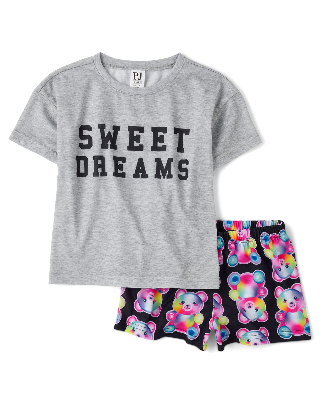 The Children's Place Girls' Short Sleeve Top and Shorts,2 Piece Pajama Set