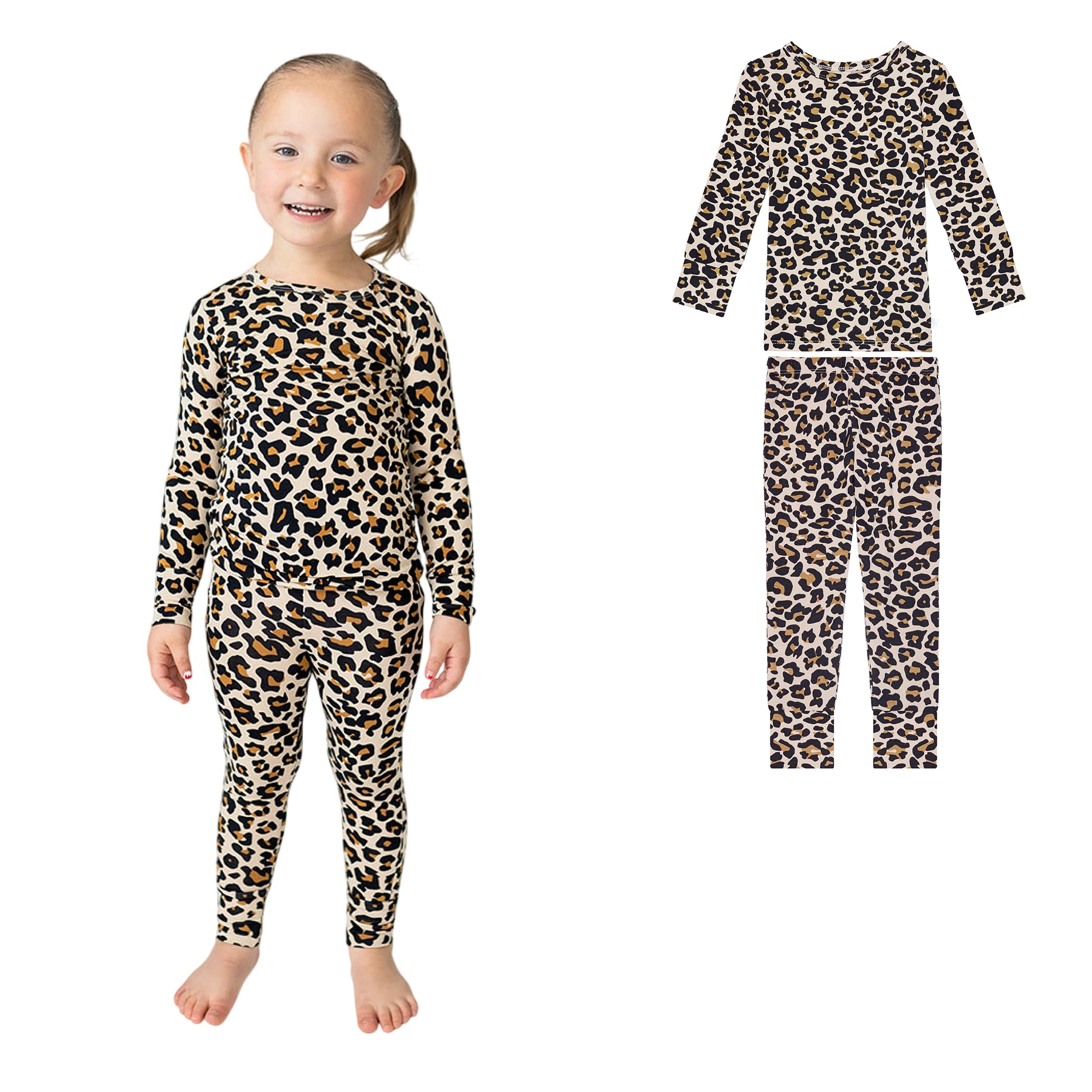 Posh Peanut Girls Pajamas - Soft, Viscose from Bamboo PJs for Kids - Matching, Long Sleeve Toddler Pajamas for Girls WEBE CLOTHING