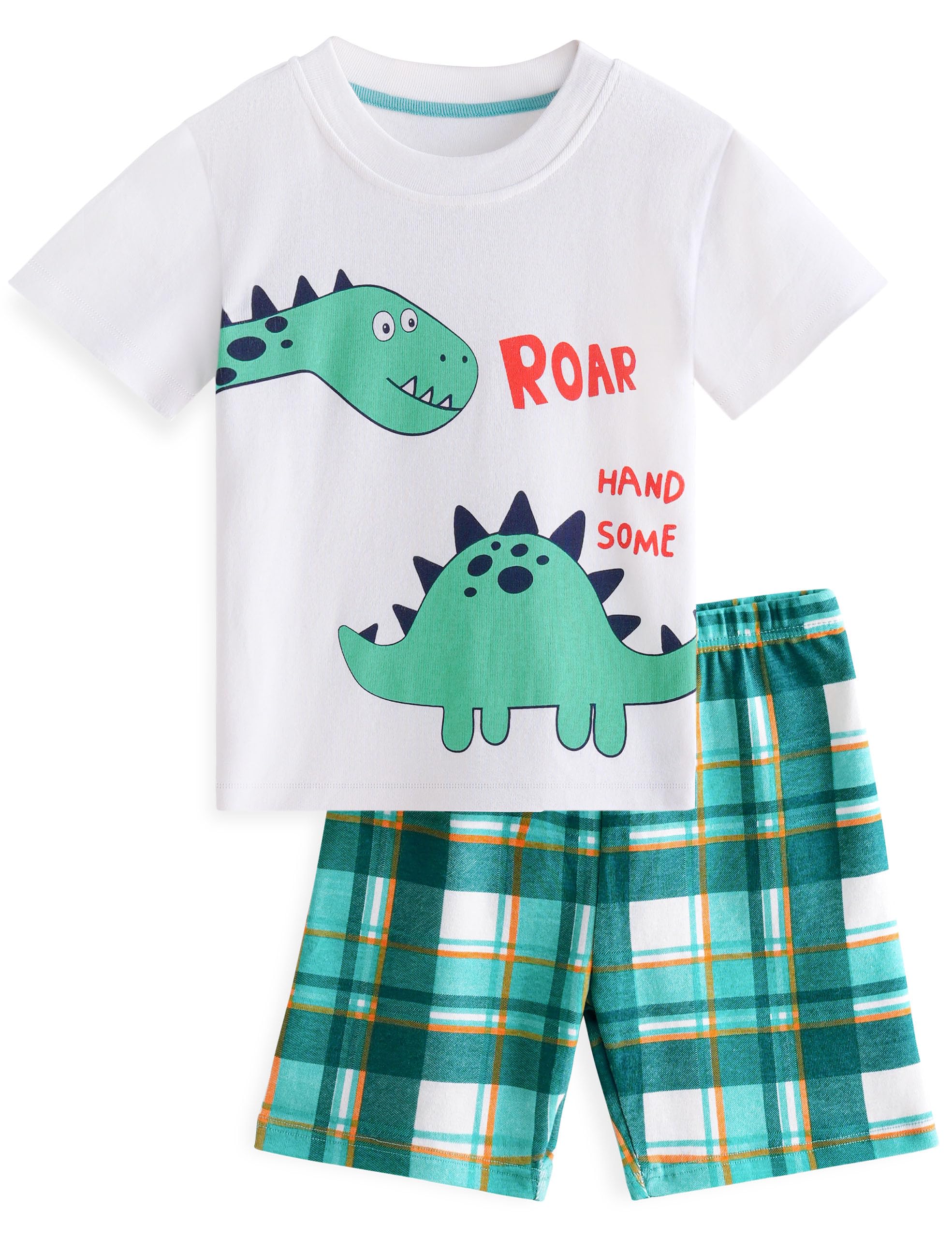 Yoofoss Toddler Pajamas Organic Cotton Baby Girl Boy Pajamas Summer Short Sleeve Kids Clothes Snug Fit Pjs Set 2 Piece