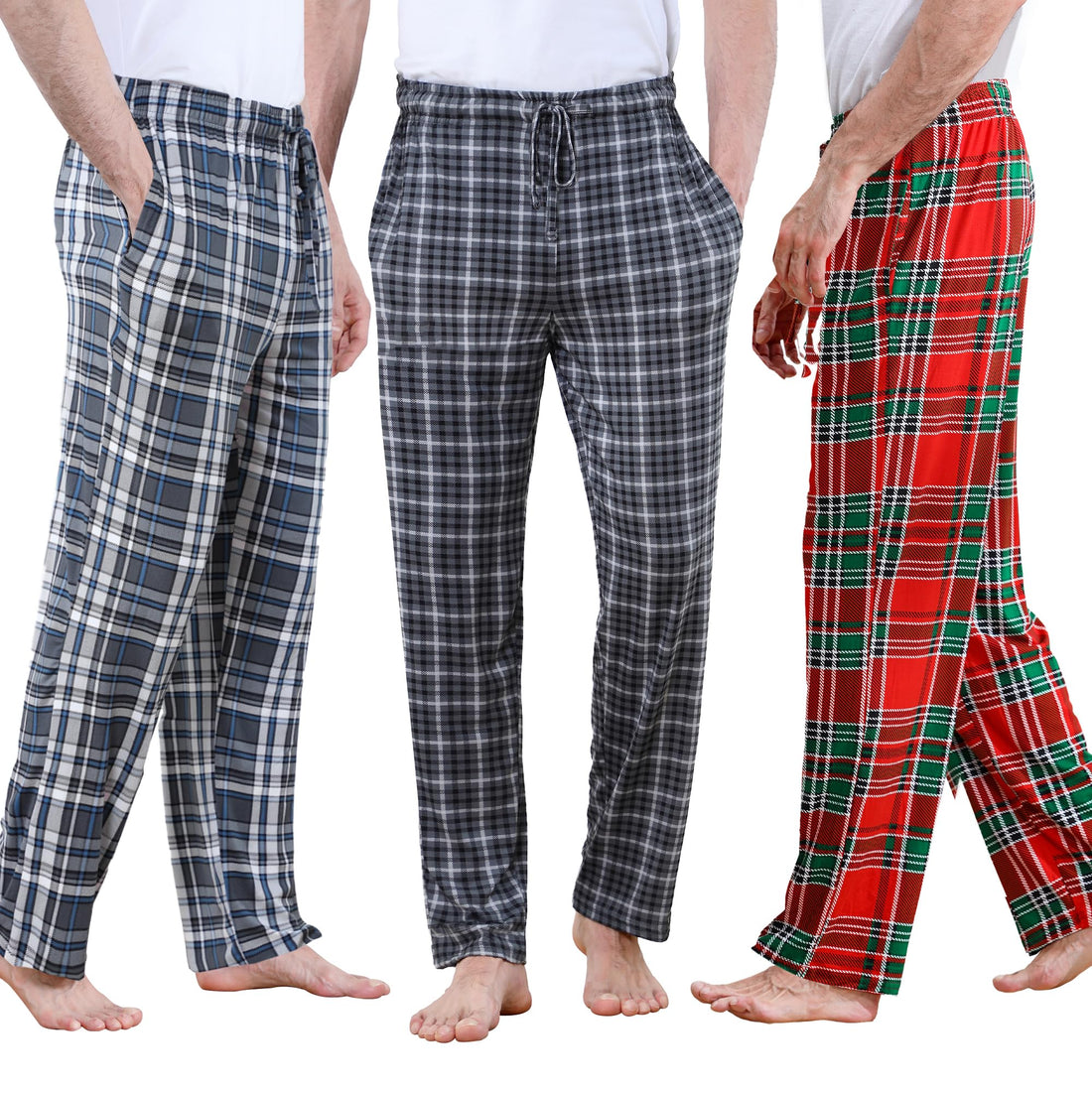 DITOK Men's Lightweight Pajama Pants Soft Lounge Sleep Joggers Adjustable Drawstring & Pockets All-Season Sleepwear