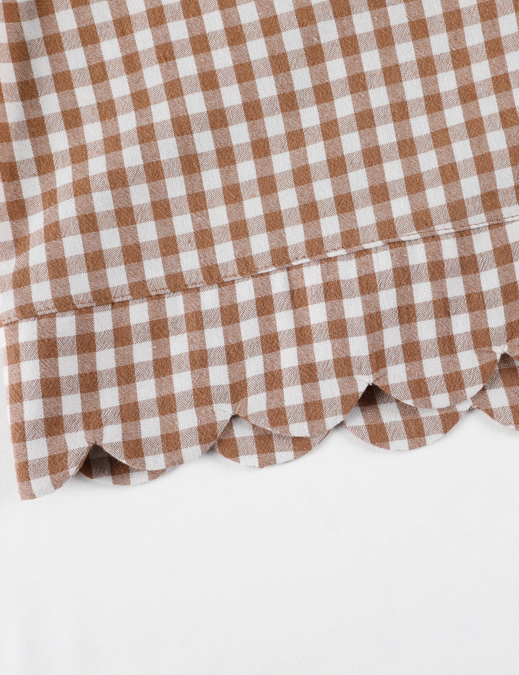 Tanming Womens Gingham 2 Piece Pajamas Sets Puff Sleeve Babydoll Shirt Ruffle Pants Pj Lounge Set Sleepwear WEBE CLOTHING