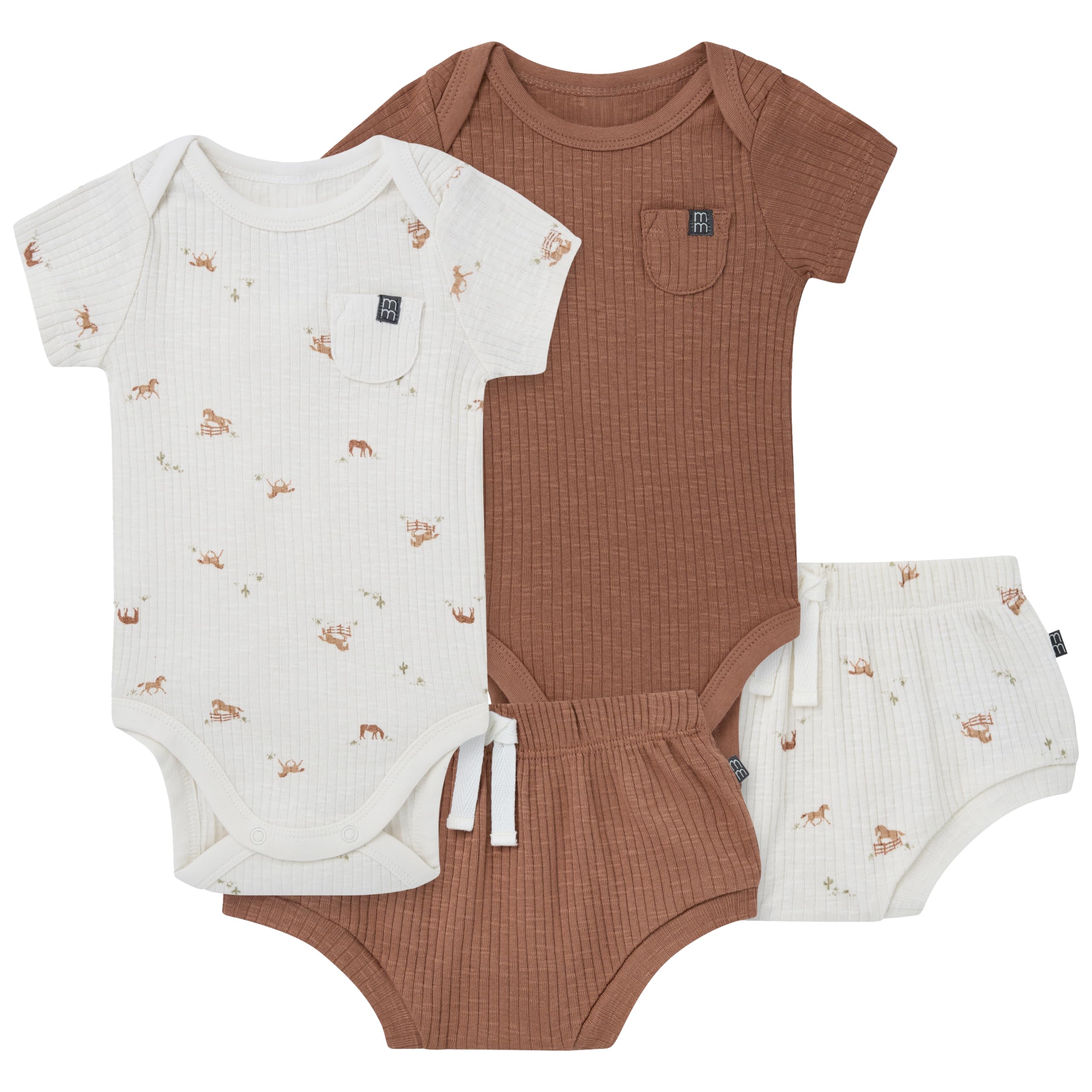 Modern Moments by Gerber Baby 4-pack Short-sleeve Bodysuits & Shortie Set WEBE CLOTHING