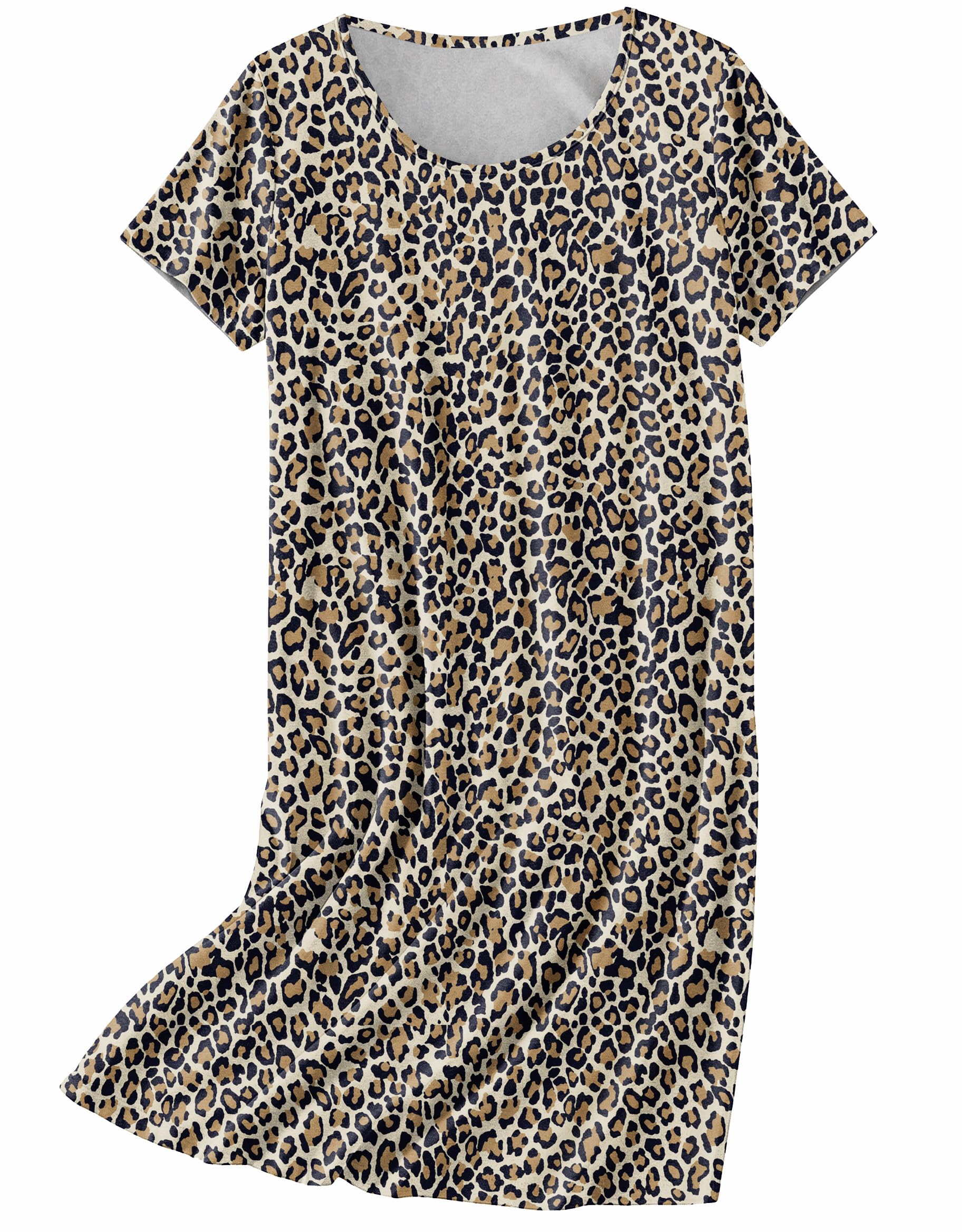 Ekouaer Nightgowns for Women Cotton Sleepshirts Short Sleeve Nightshirt Tshirt Night Gown Casual Sleepdress Comfy Nightdress