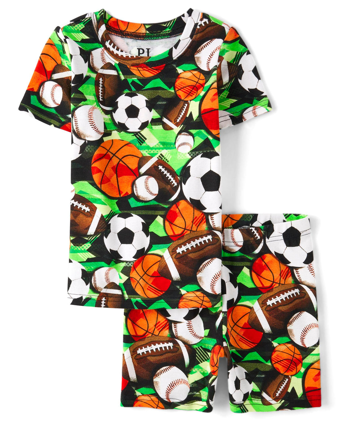 The Children's Place Boys' Short Sleeve Top and Shorts Snug Fit 100% Cotton 4 Piece Pajama Set