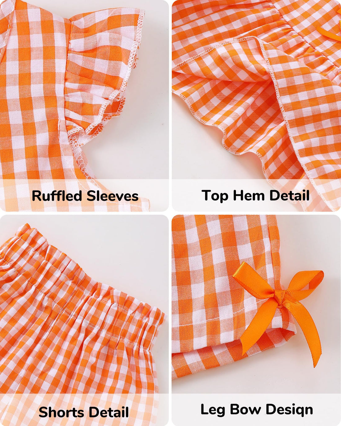 Jecson Toddler Baby Girl Summer Clothes Cotton Ruffled Sleeve Shirt Tops and Shorts Set Outfits 12Months-4T WEBE CLOTHING