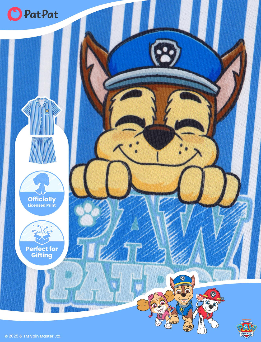 Paw Patrol Garfield SpongeBob Family Matching Classic Short Sleeve Cartoon Graphic Pajama Family Outfit