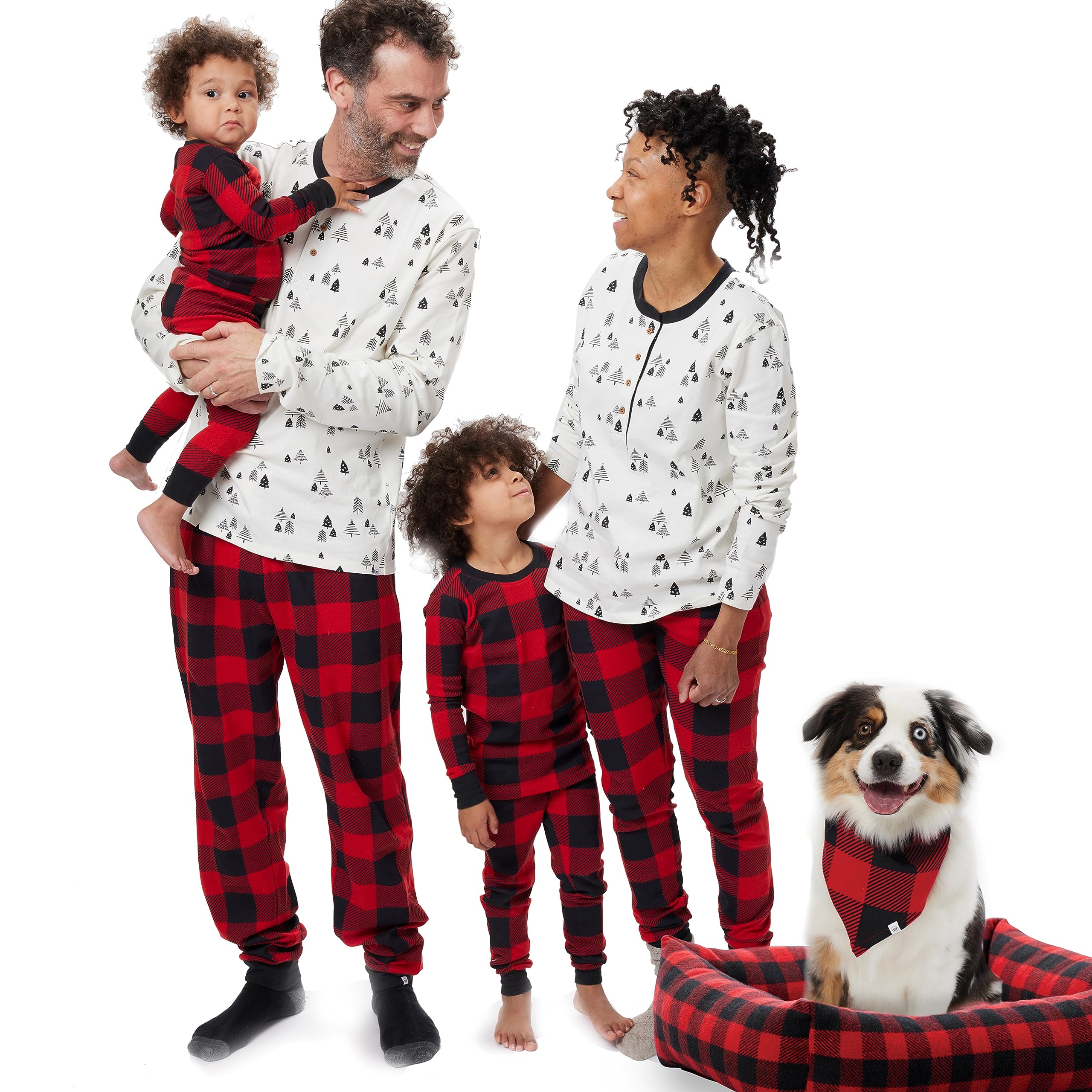 HonestBaby Family Matching Holiday Pajamas 100% Organic Cotton for Men, Women, Kids, Toddlers, Baby Boys, Girls, Unisex, Pets